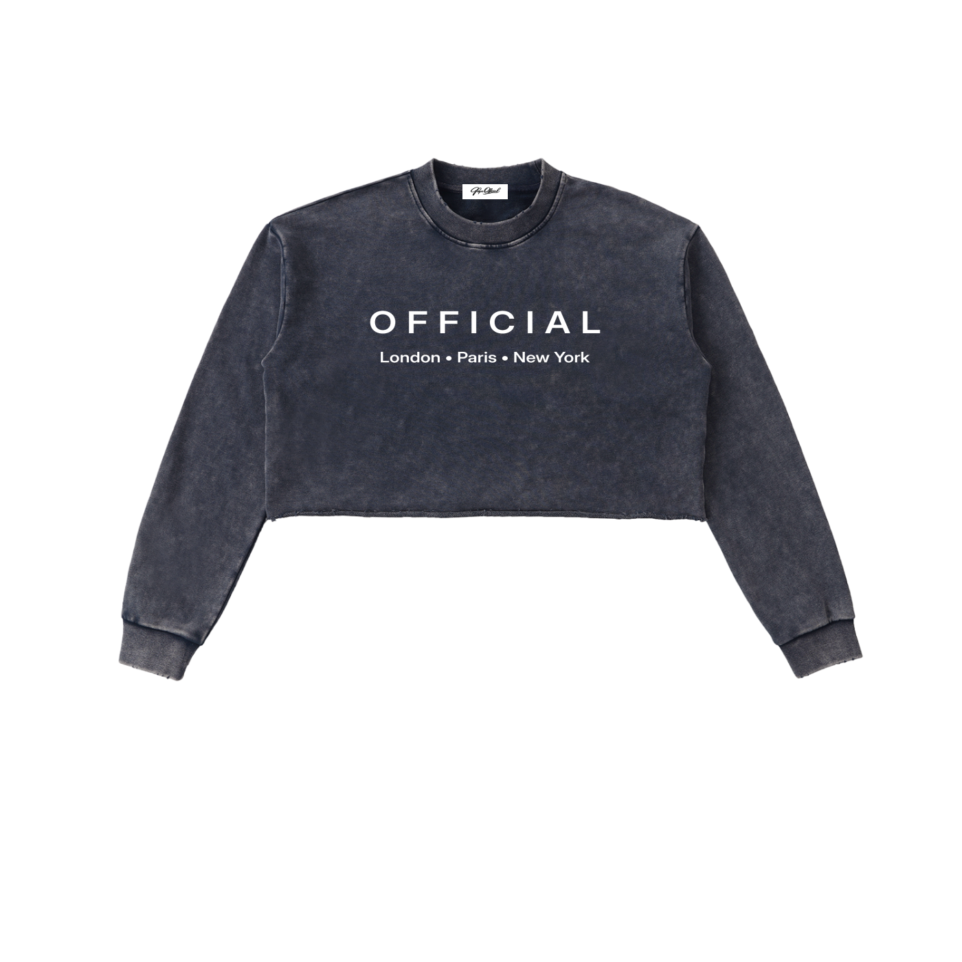 Women's Official Snow Washed Raw Edge Cropped Sweatshirt