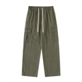Drawstring Waist Straight-Leg Cargo Pants