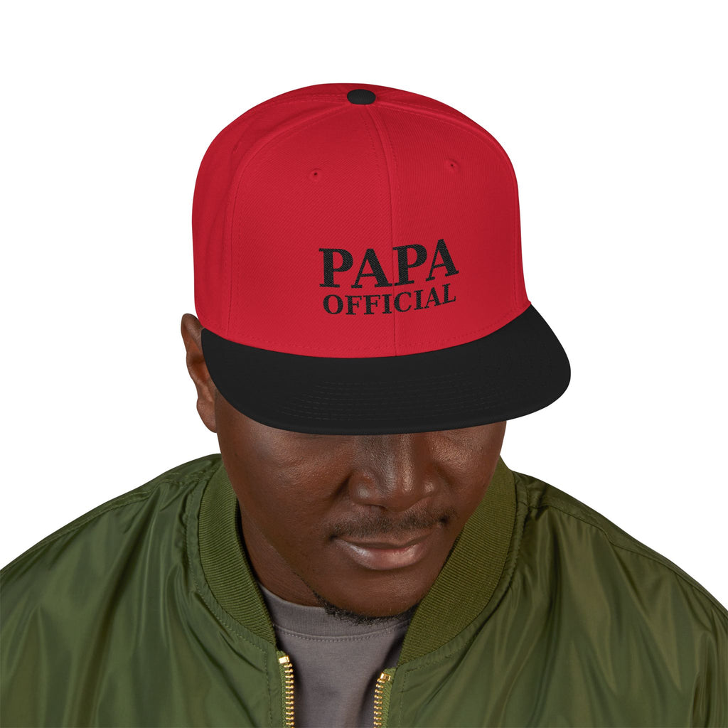 Essential Embroidered Snapback Hat — Blk logo