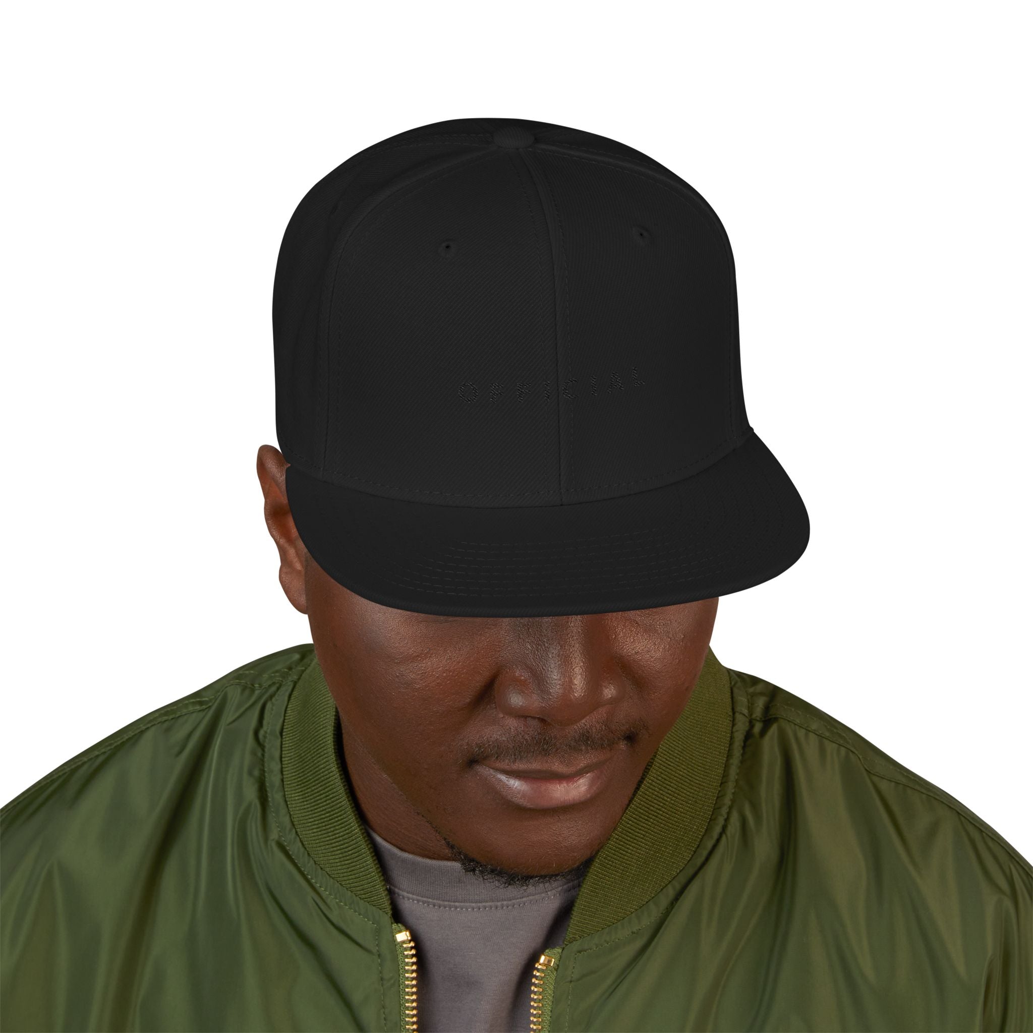 OFFICIAL Embroidered Snapback Hat — Blk Logo