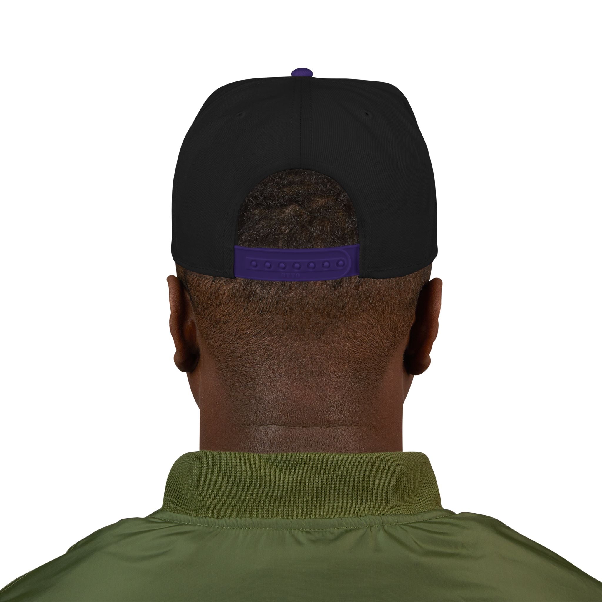 Essential Embroidered Snapback Hat —wht logo