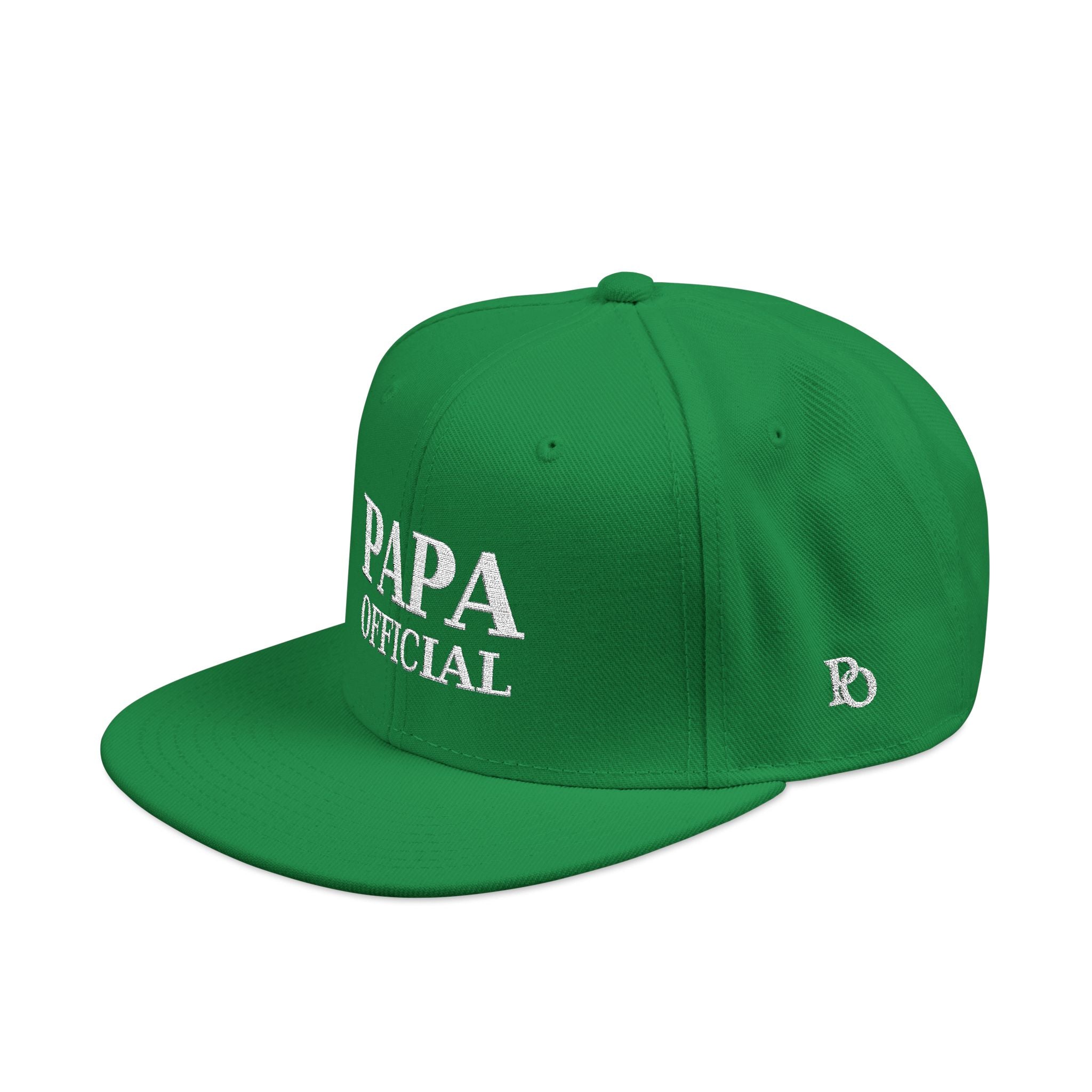 Essential Embroidered Snapback Hat —wht logo