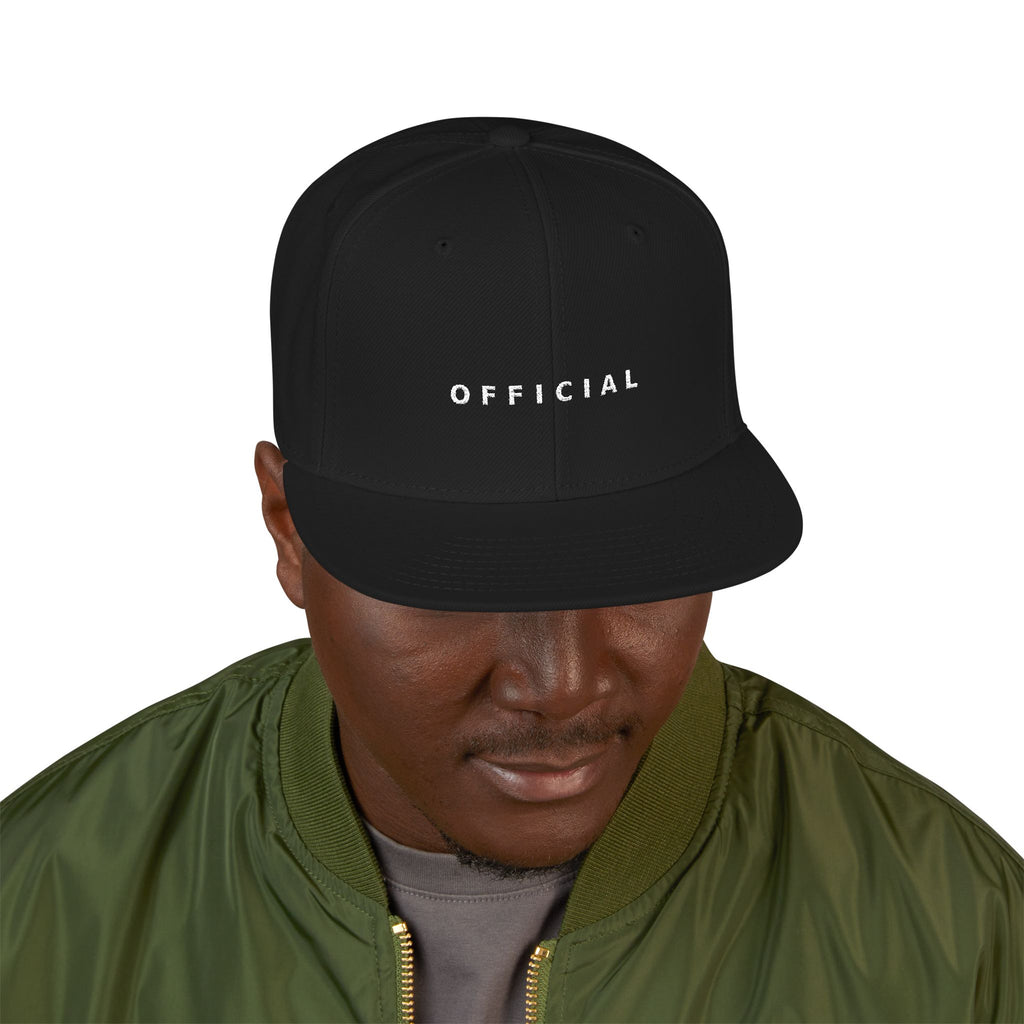 OFFICIAL Embroidered Snapback Hat — Wht Logo