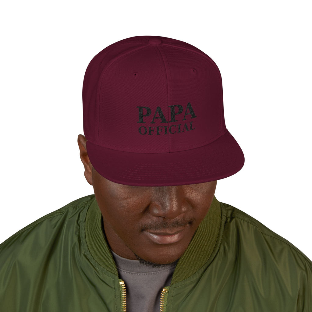 Essential Embroidered Snapback Hat — Blk logo