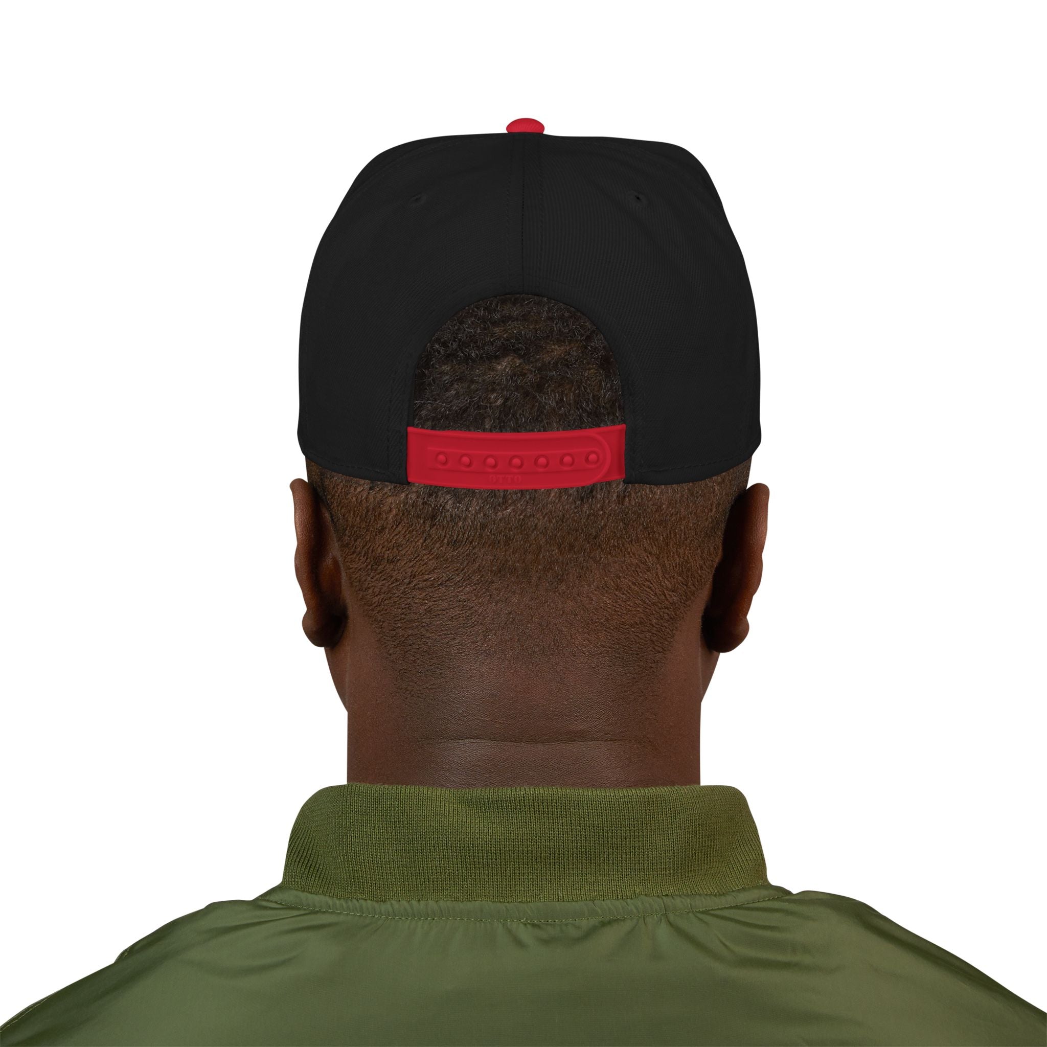 Essential Embroidered Snapback Hat —wht logo