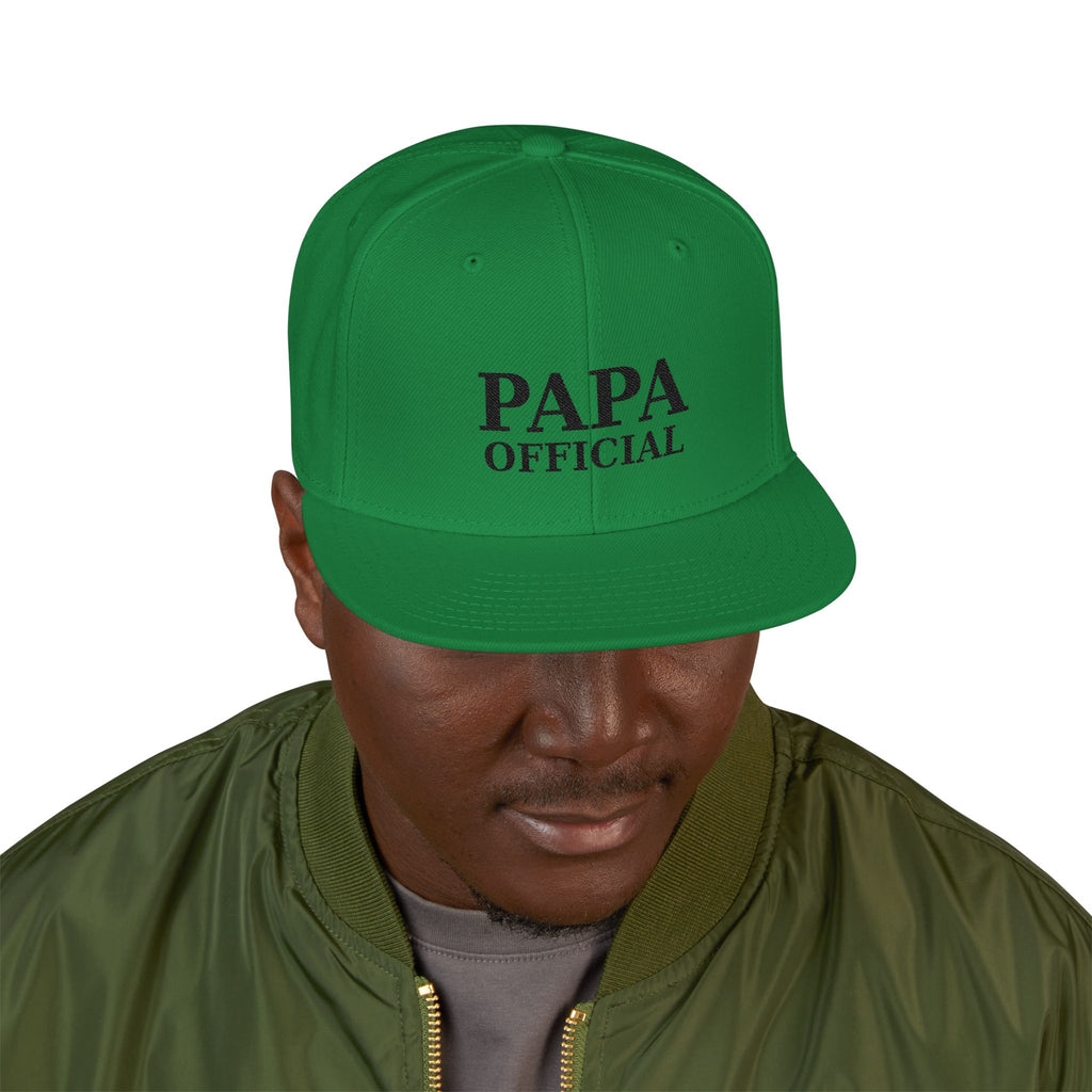 Essential Embroidered Snapback Hat — Blk logo