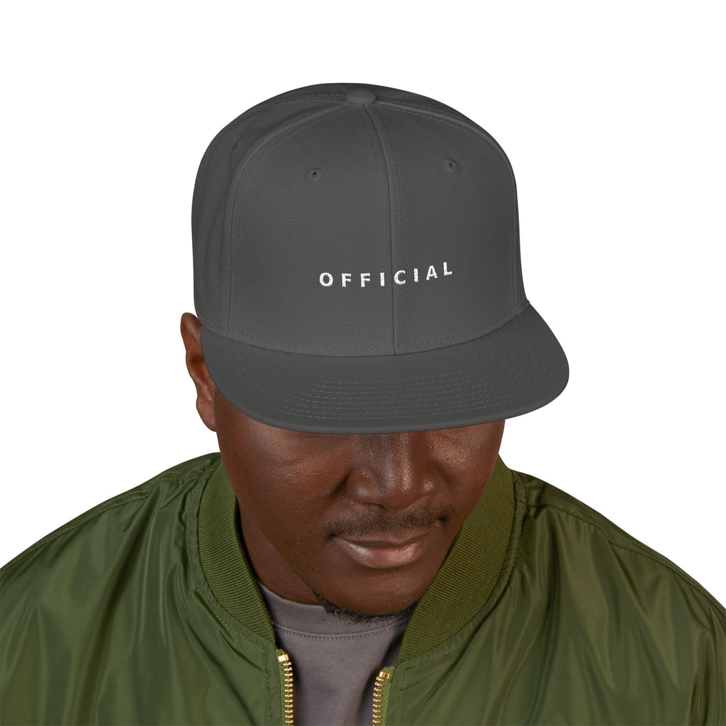 OFFICIAL Embroidered Snapback Hat — Wht Logo