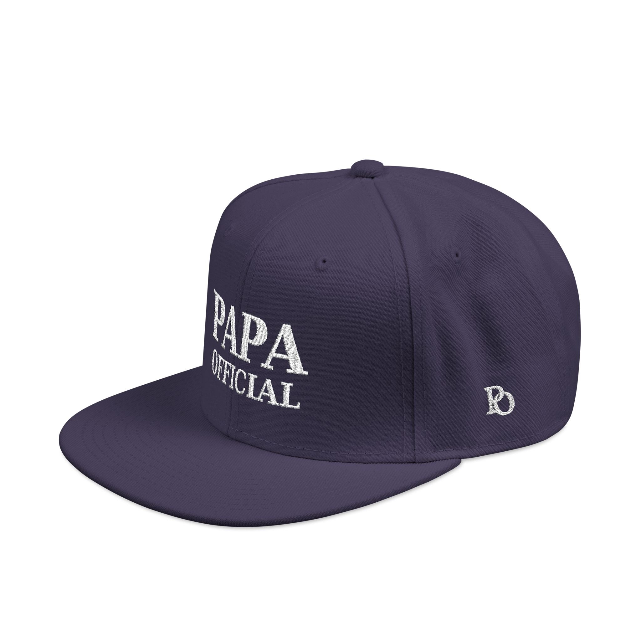 Essential Embroidered Snapback Hat —wht logo