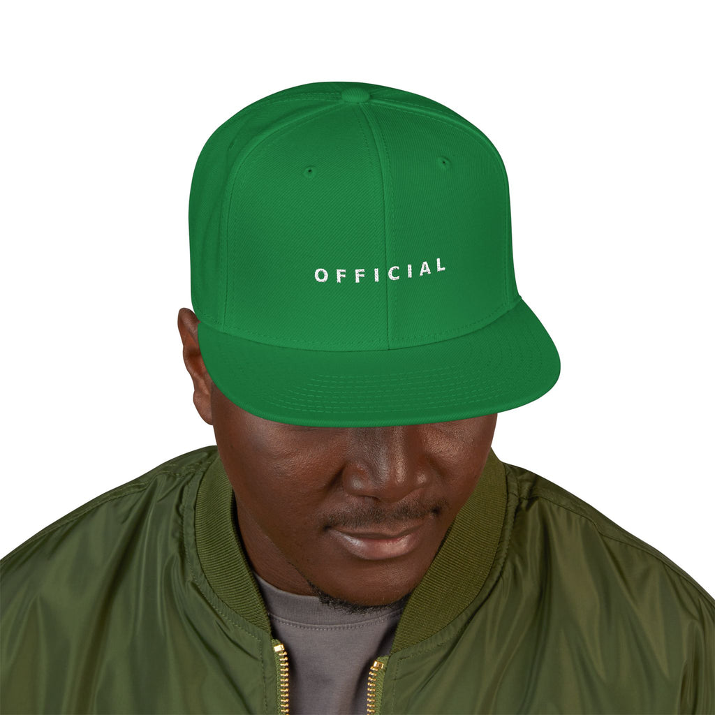 OFFICIAL Embroidered Snapback Hat — Wht Logo