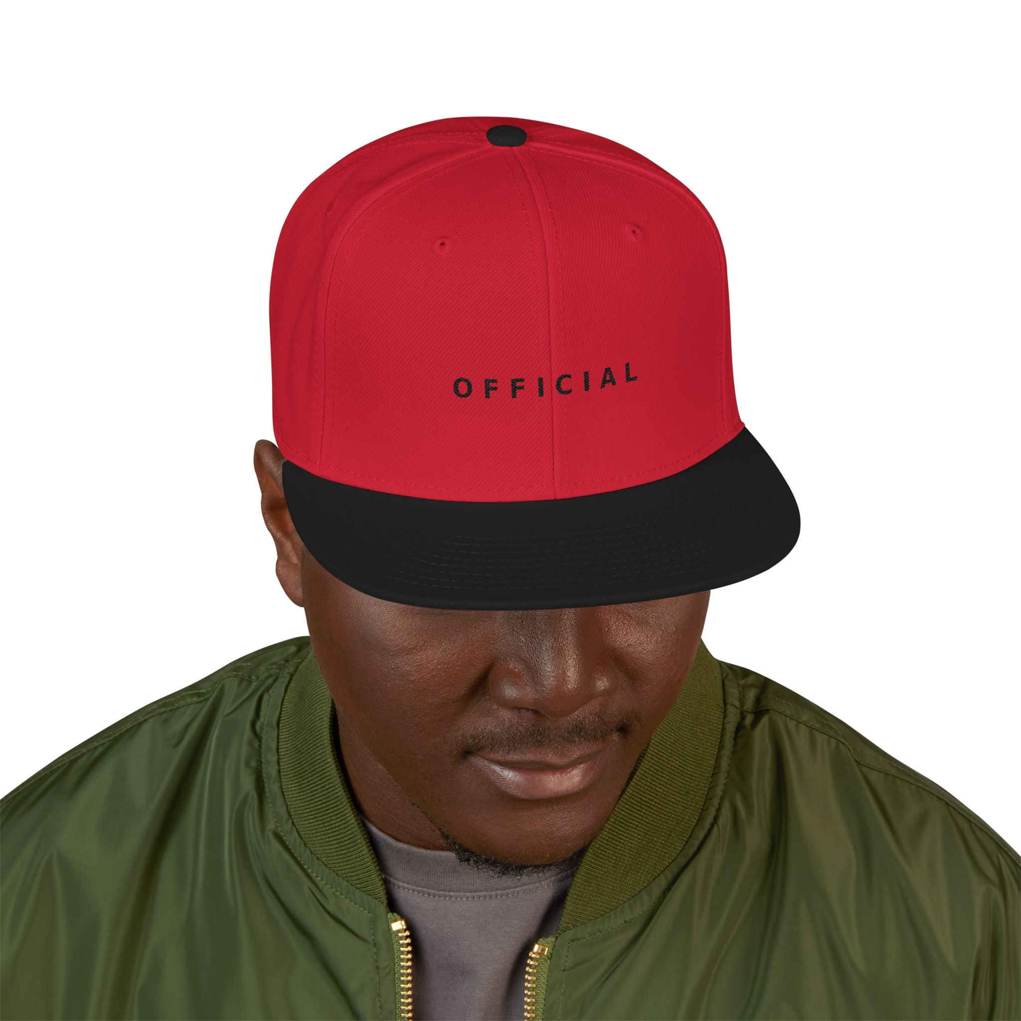 OFFICIAL Embroidered Snapback Hat — Blk Logo