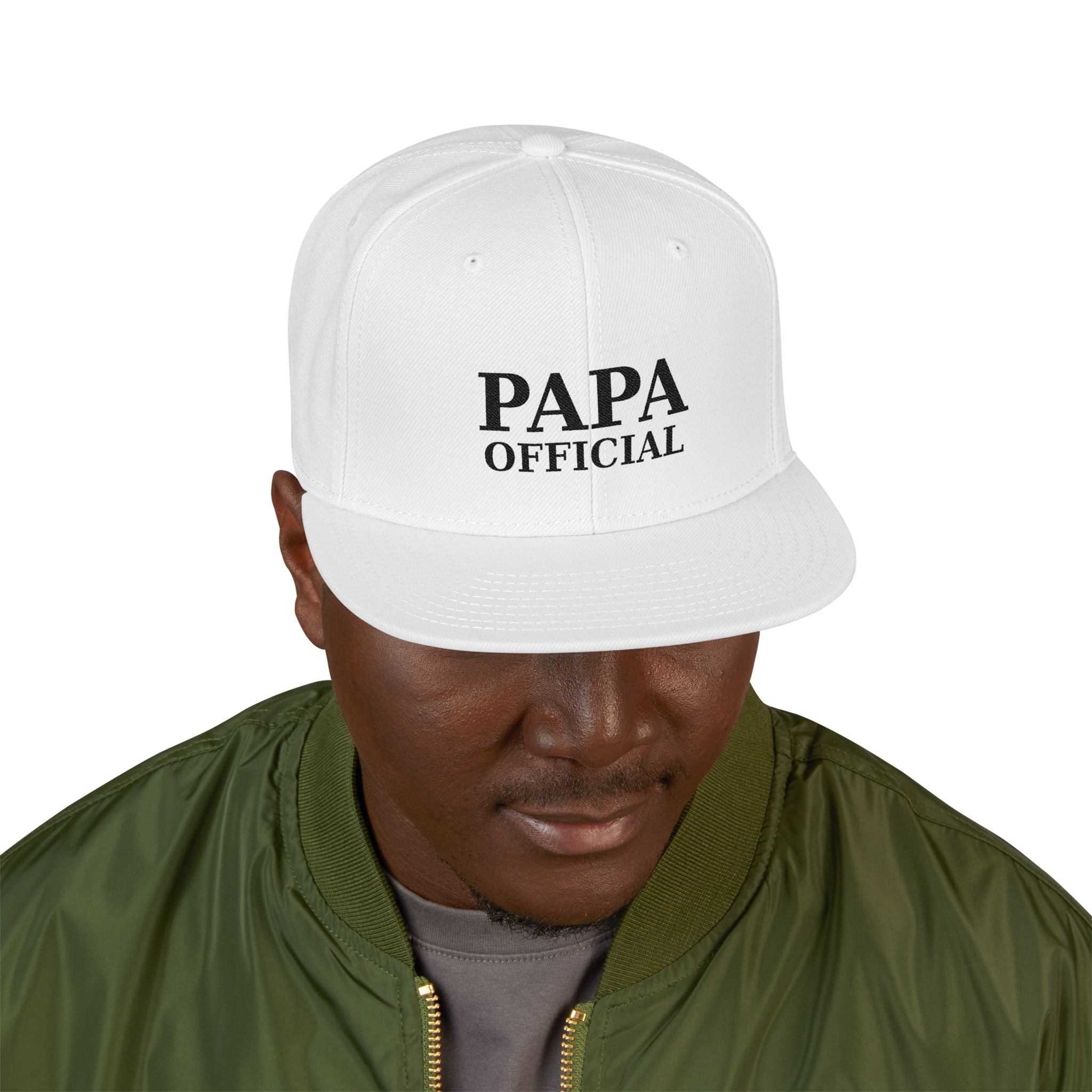 Essential Embroidered Snapback Hat — Blk logo