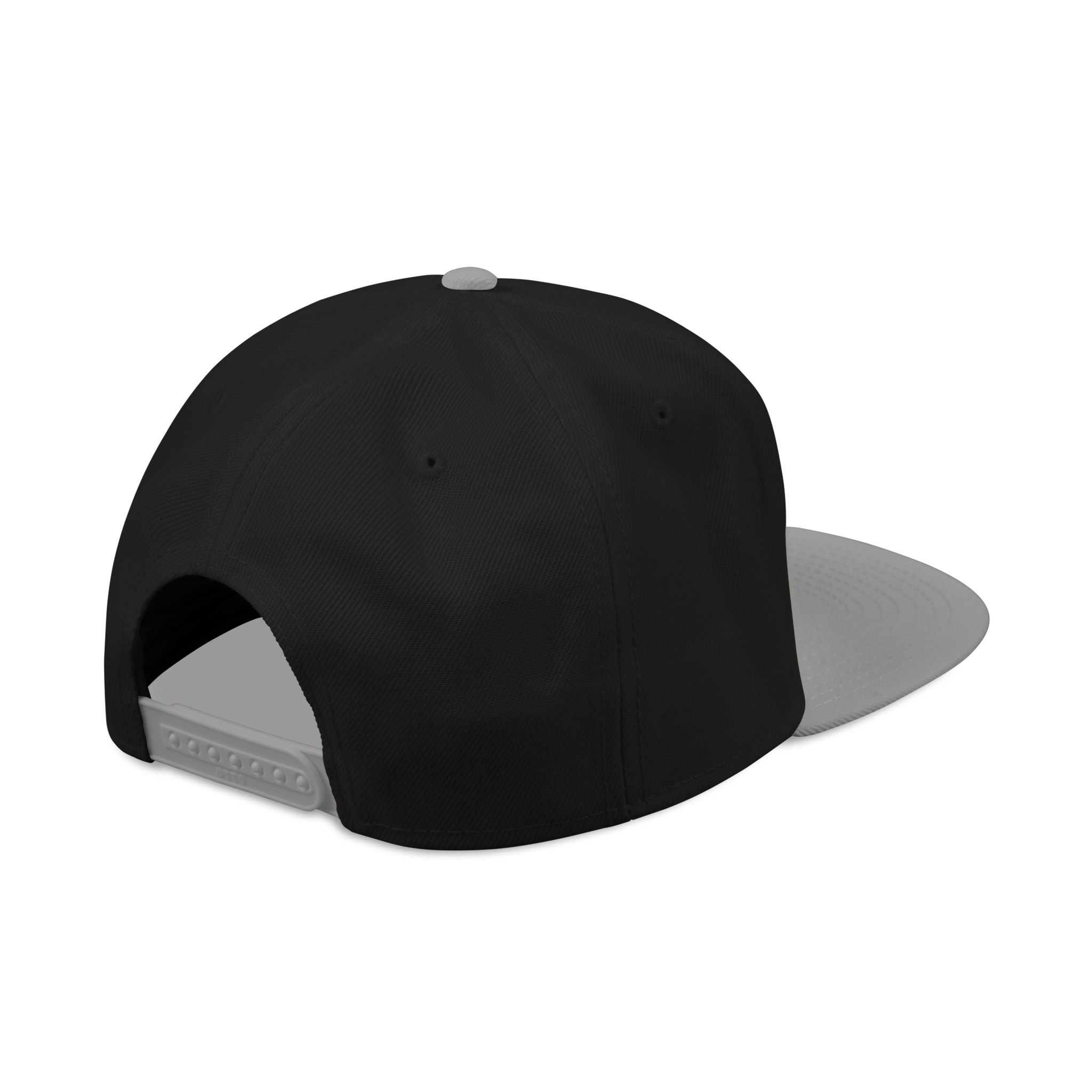 Essential Embroidered Snapback Hat —wht logo
