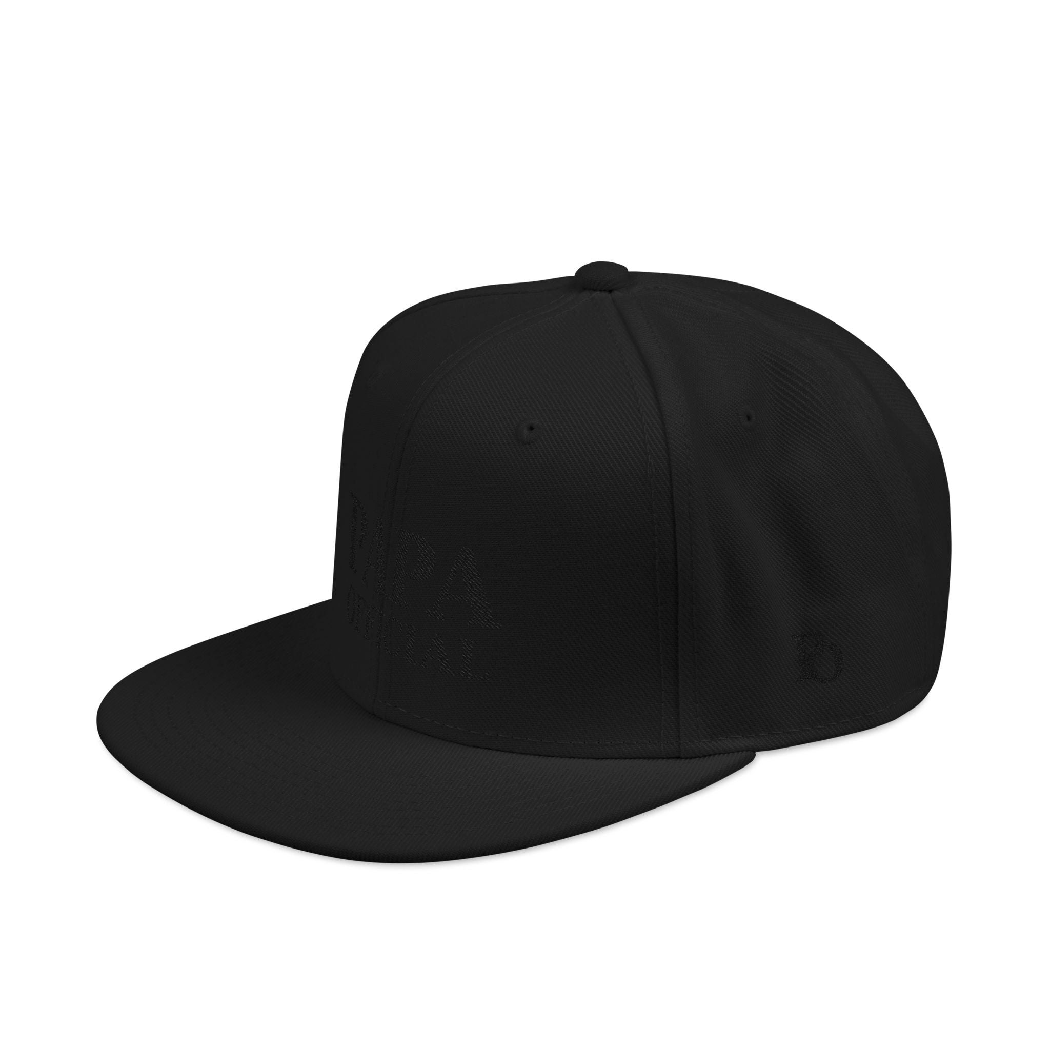 Essential Embroidered Snapback Hat — Blk logo