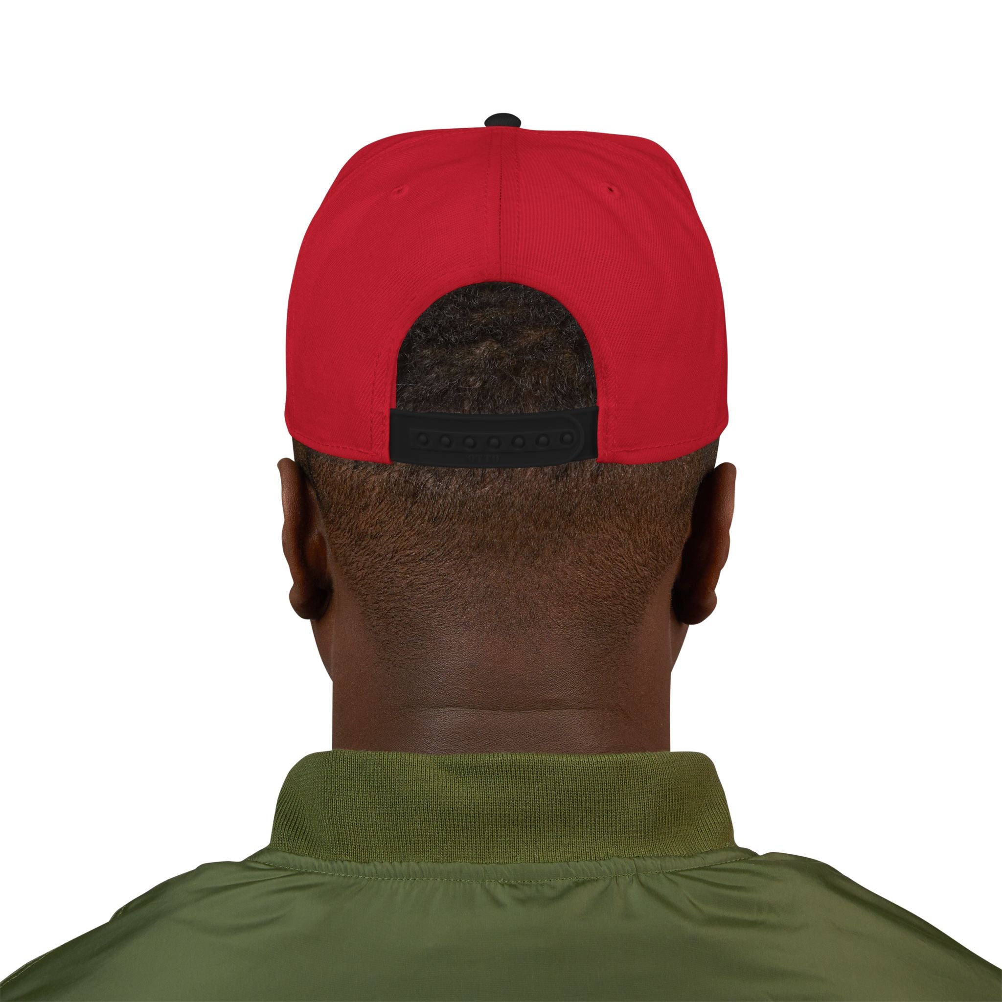 Essential Embroidered Snapback Hat —wht logo