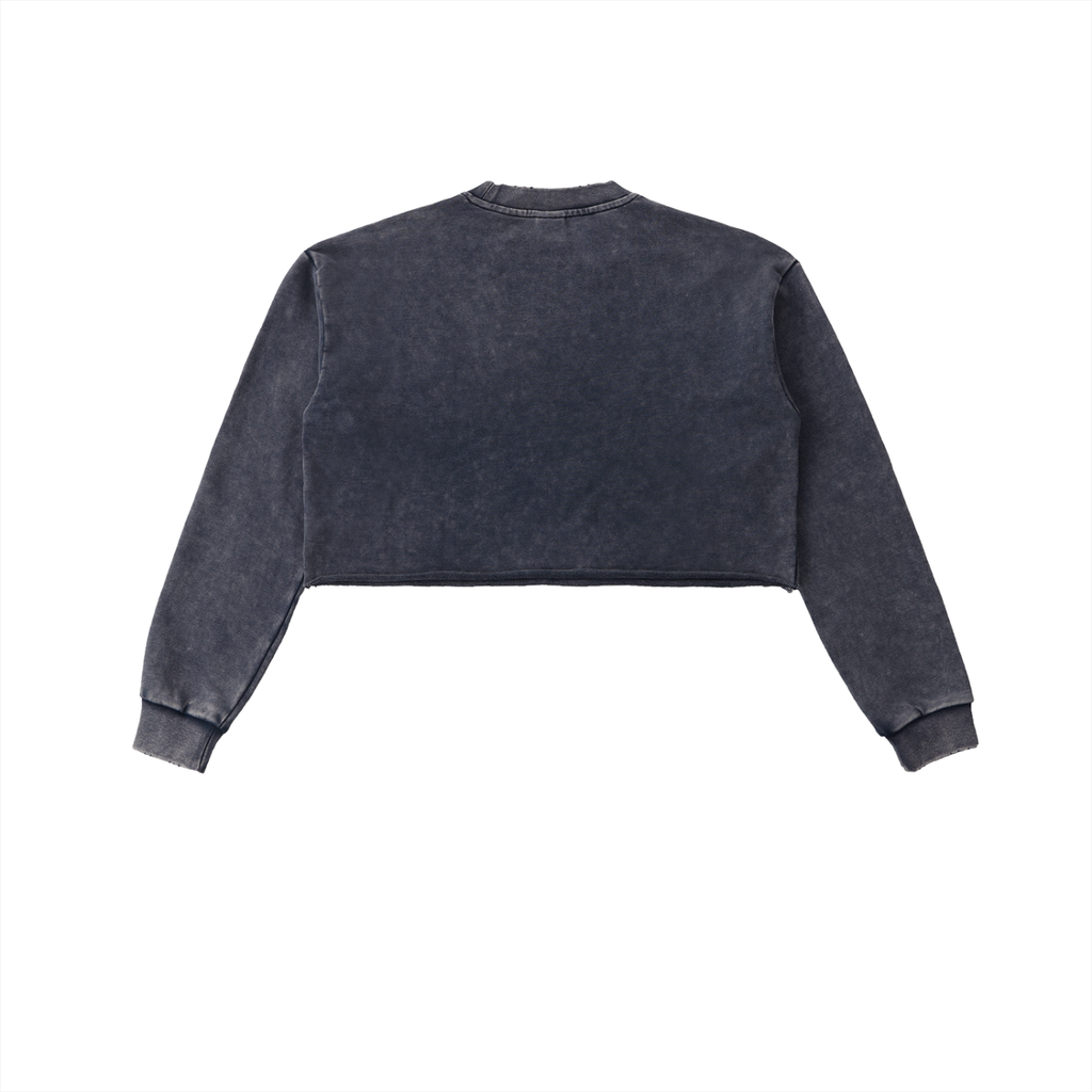 Women's Official Snow Washed Raw Edge Cropped Sweatshirt