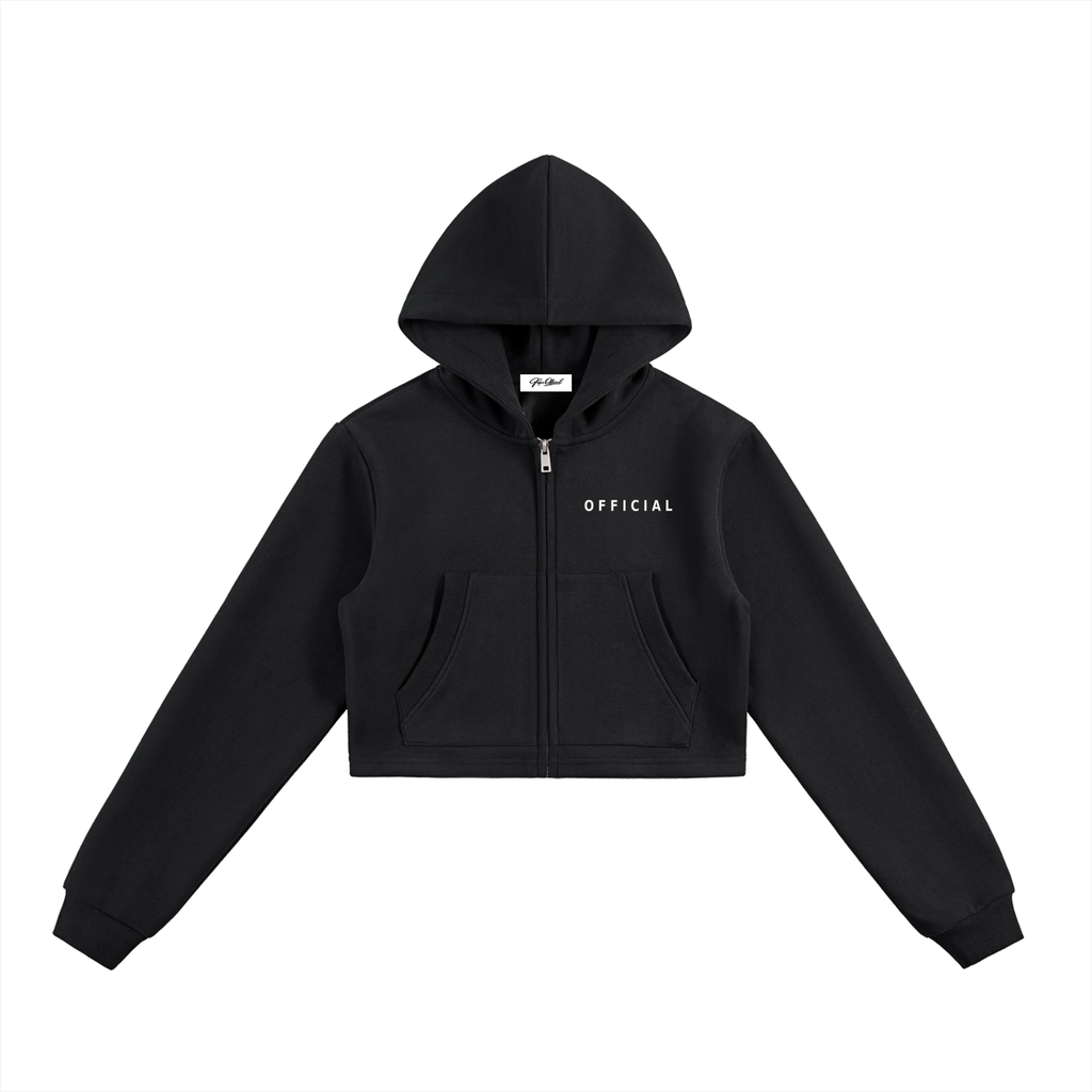 Women's Official Essential Cropped Zip-Up Hoodie