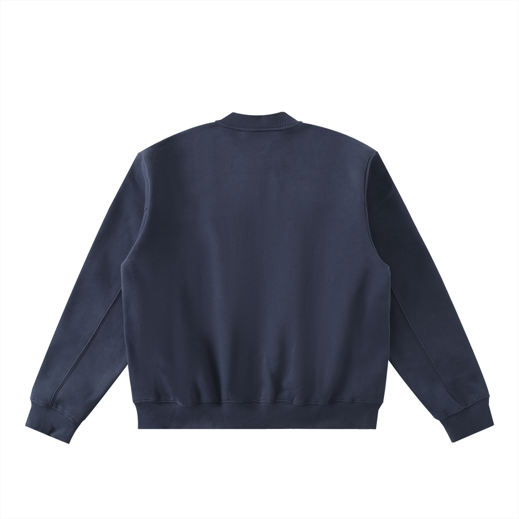 Essential Zip-Up Fleeced Varsity Jacket