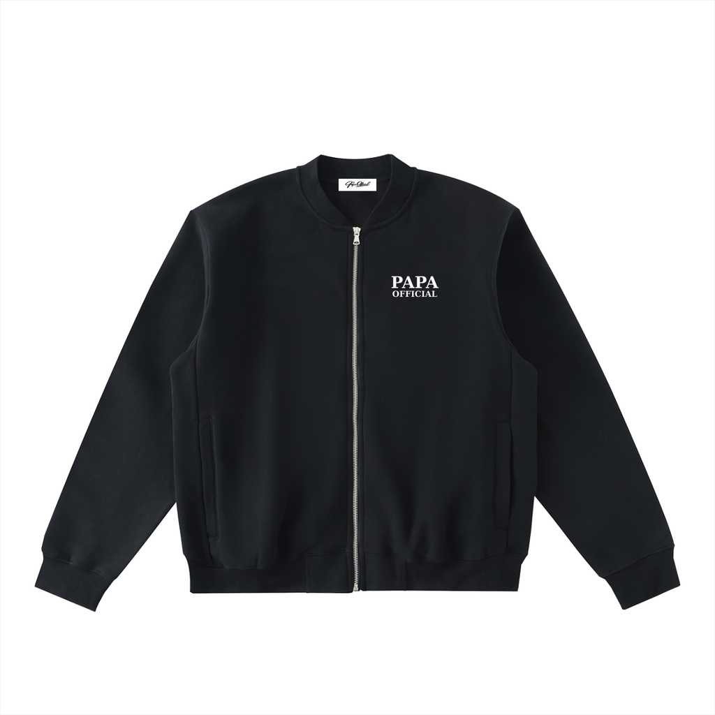 Essential Zip-Up Fleeced Varsity Jacket
