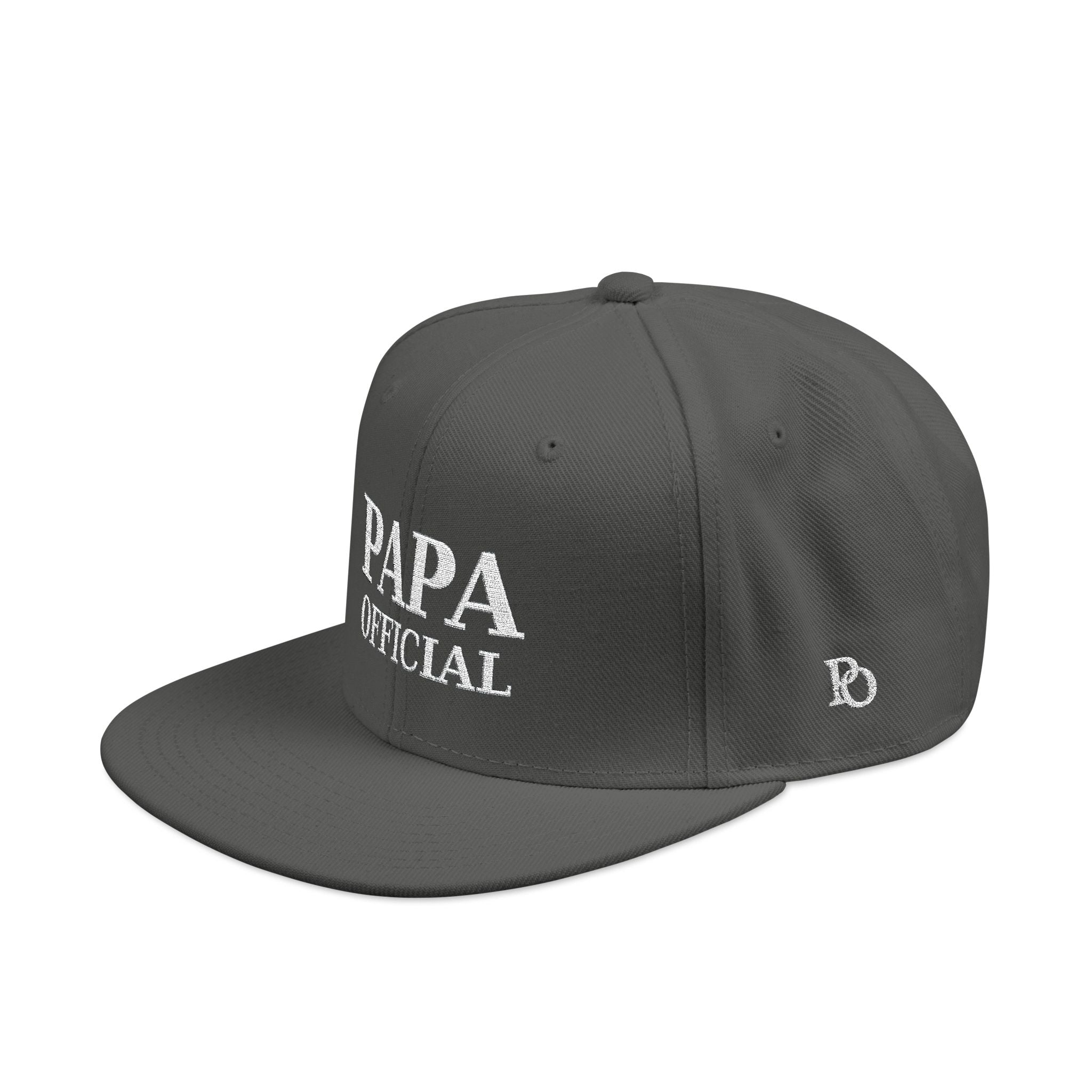 Essential Embroidered Snapback Hat —wht logo