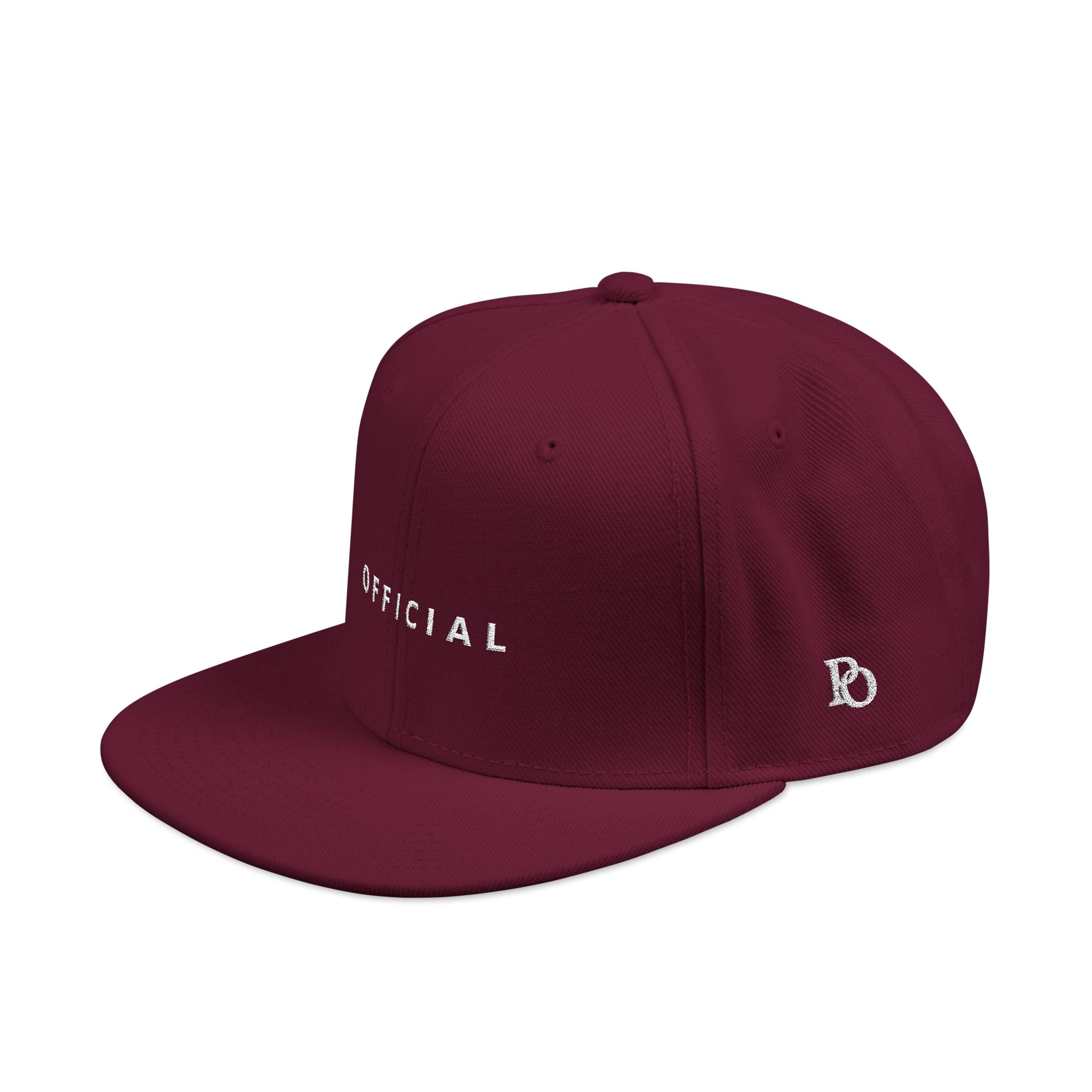 OFFICIAL Embroidered Snapback Hat — Wht Logo