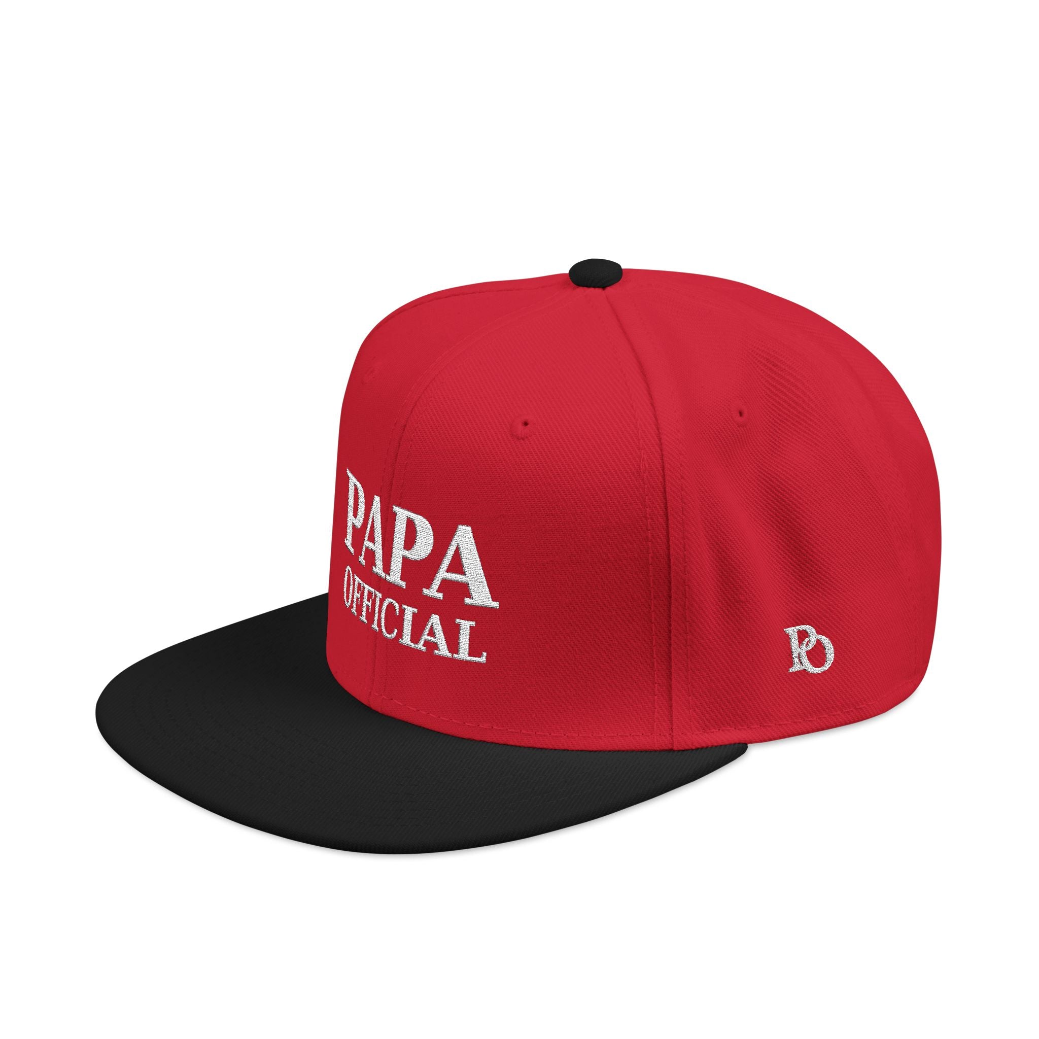 Essential Embroidered Snapback Hat —wht logo