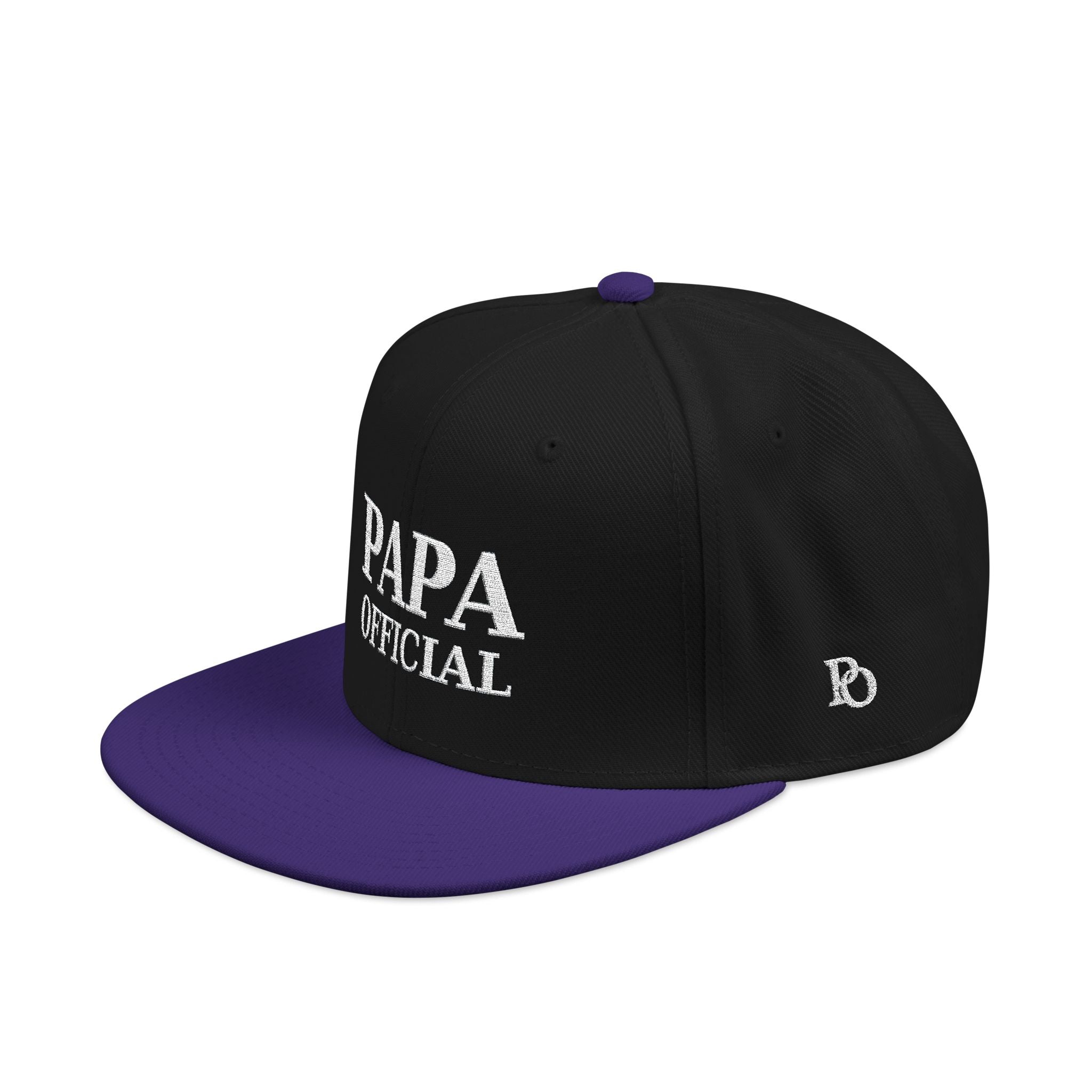 Essential Embroidered Snapback Hat —wht logo