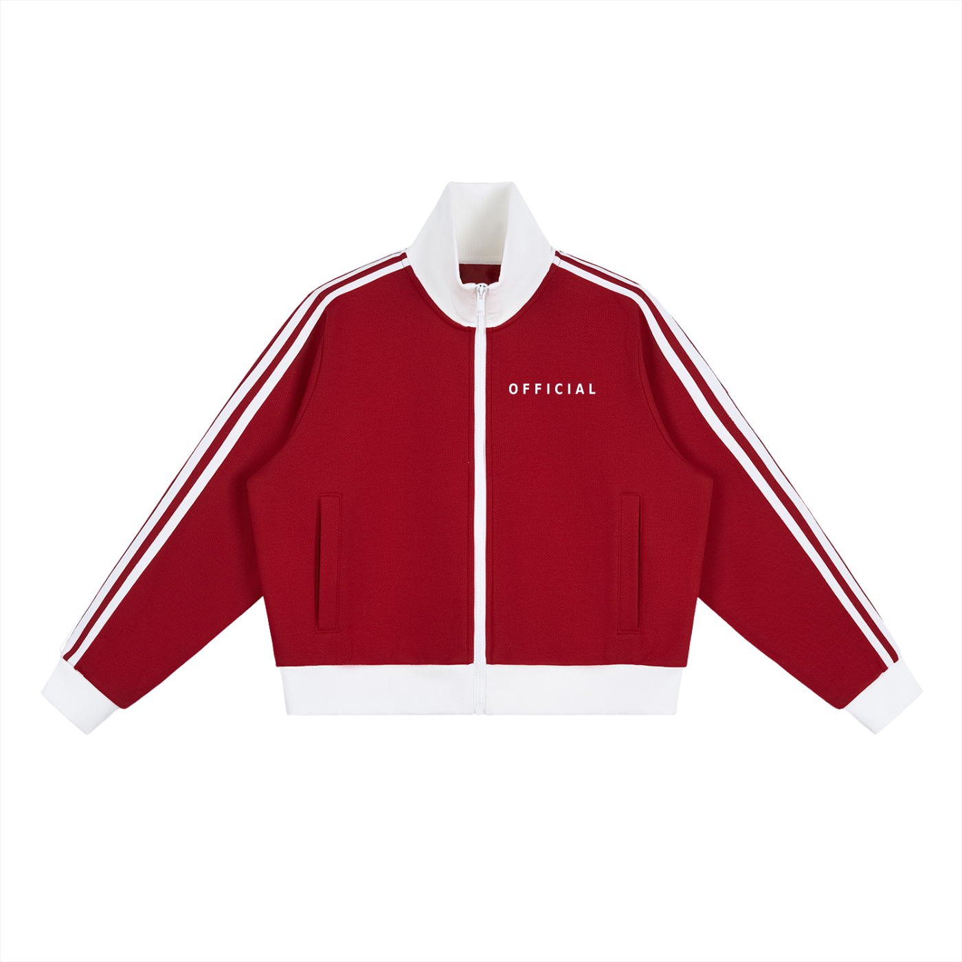 Women's Official Contrast Side Stripe Fleece Cropped Track Jacket