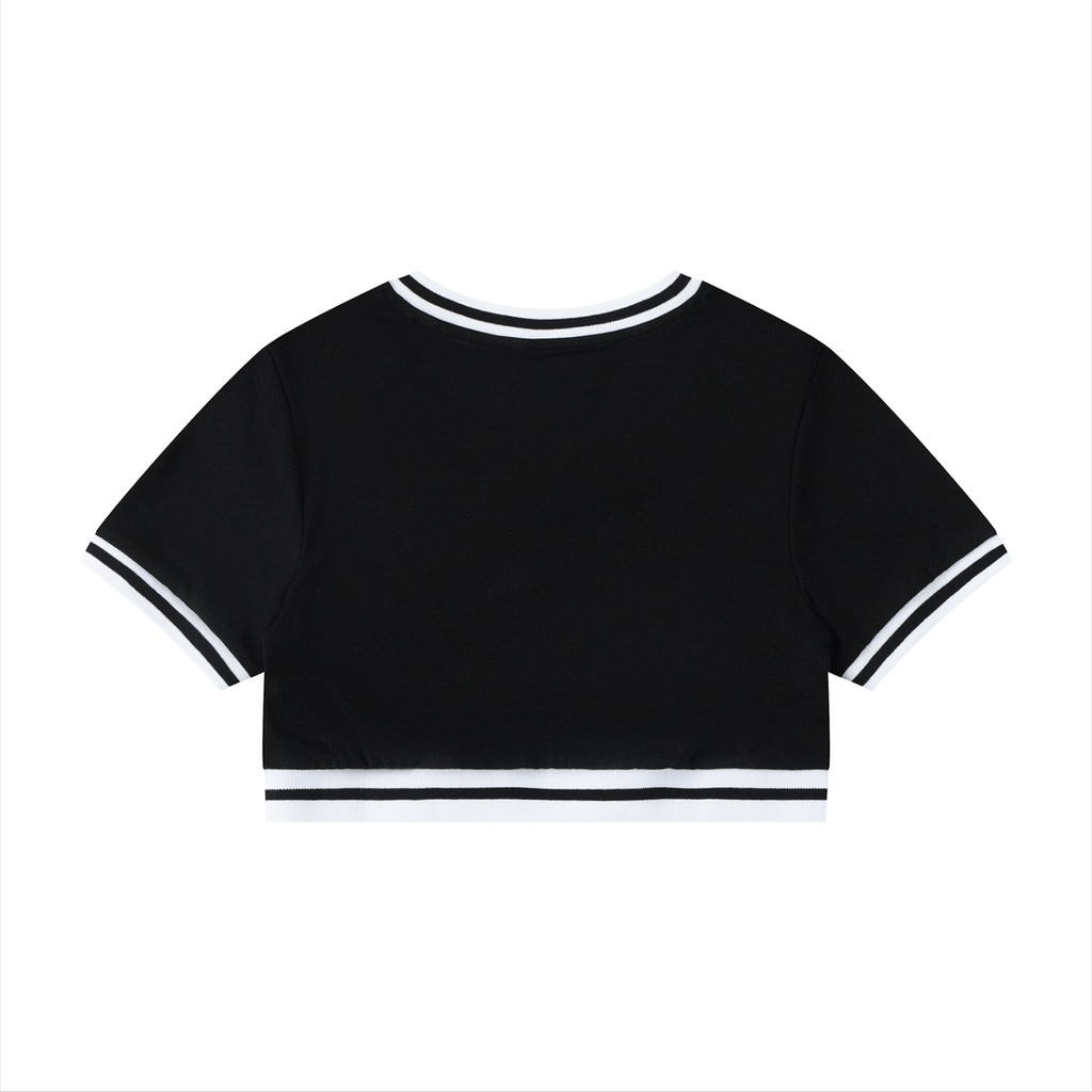 Women's OFFICIAL Color Block V-Neck Crop T-Shirt
