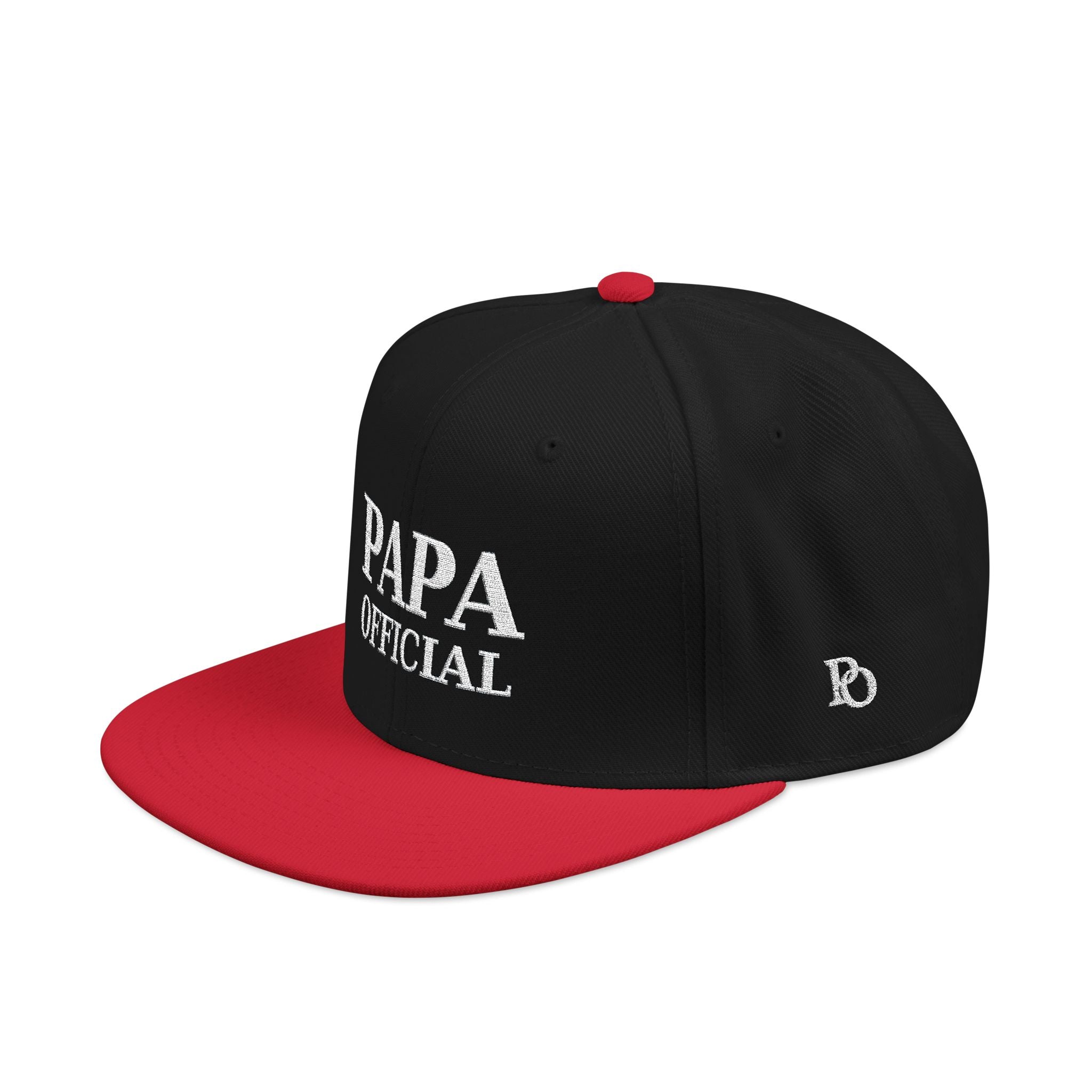 Essential Embroidered Snapback Hat —wht logo