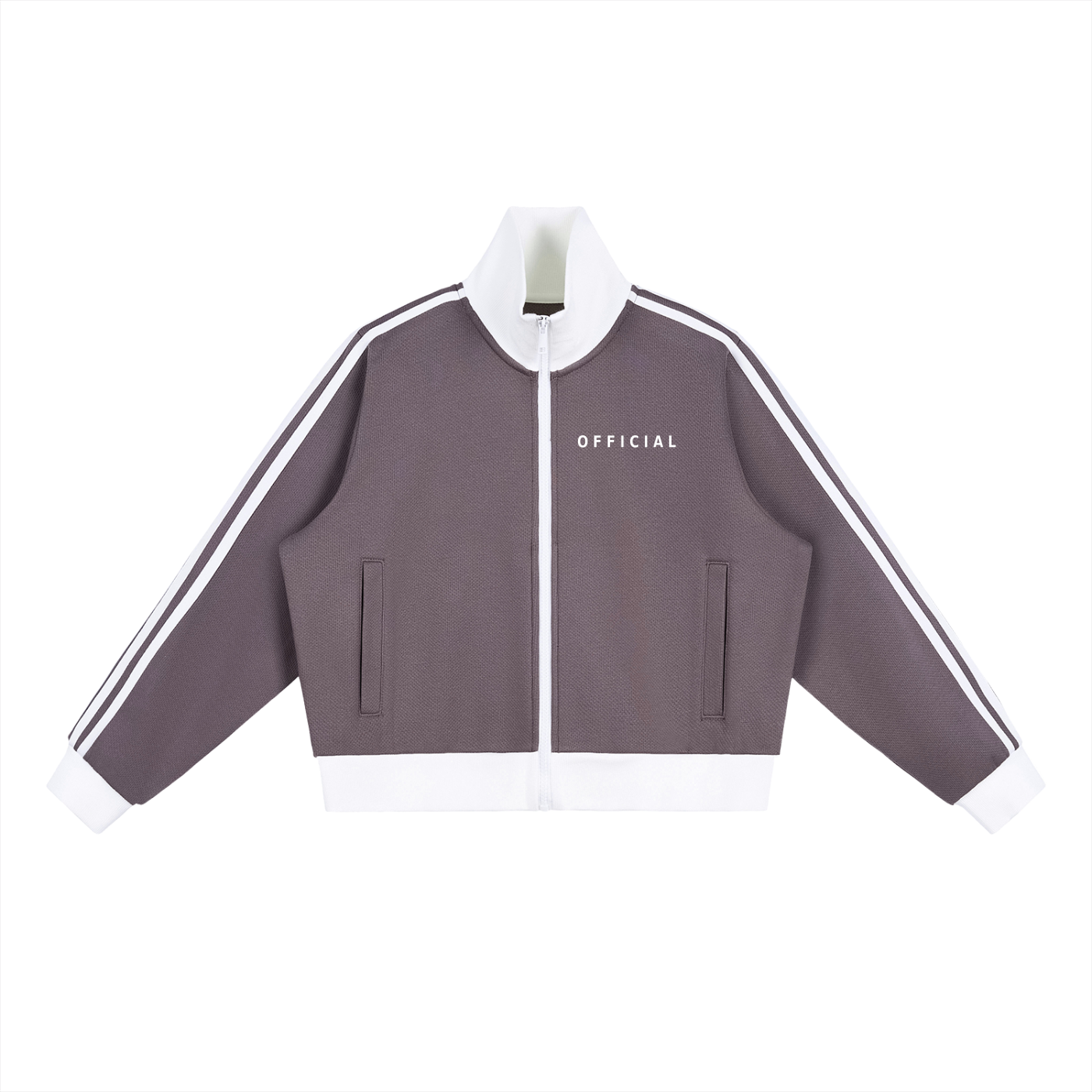 Women's Official Contrast Side Stripe Fleece Cropped Track Jacket