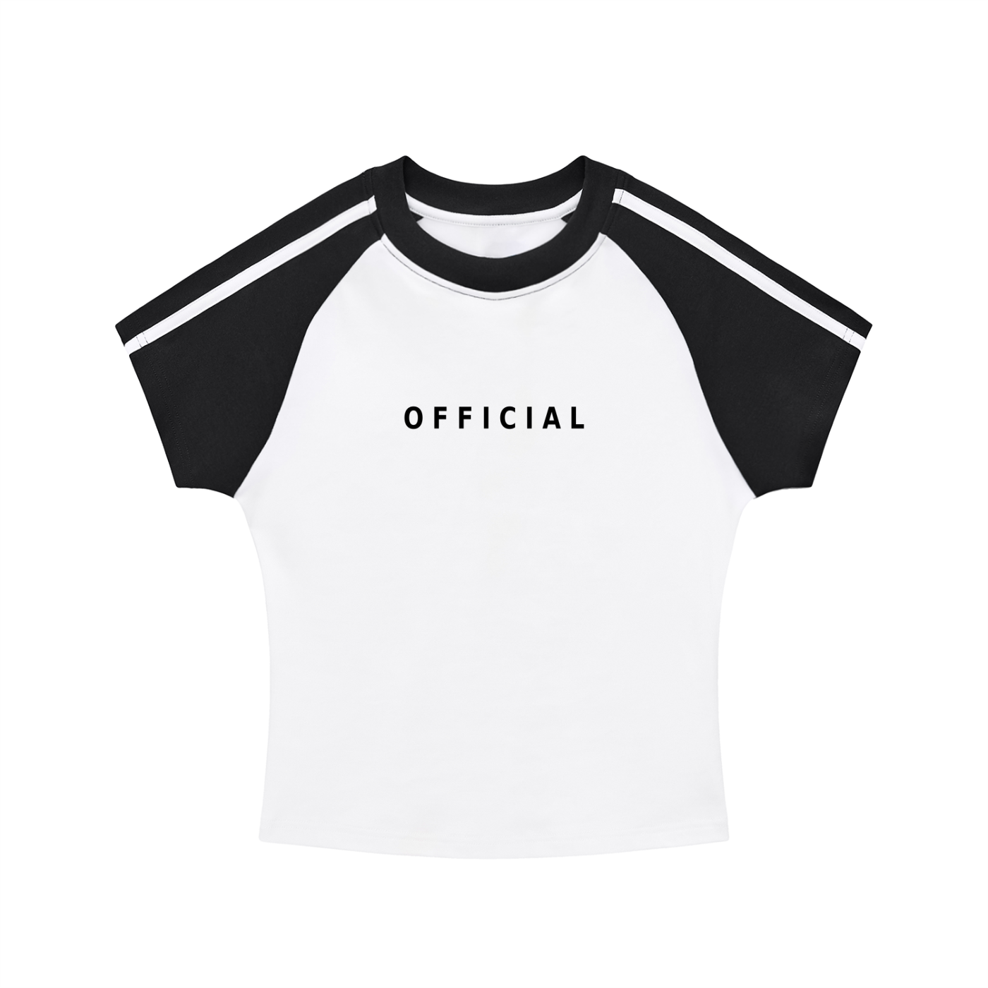 Women's Contrast Stripes Bodycon Raglan  Sleeve T-Shirt