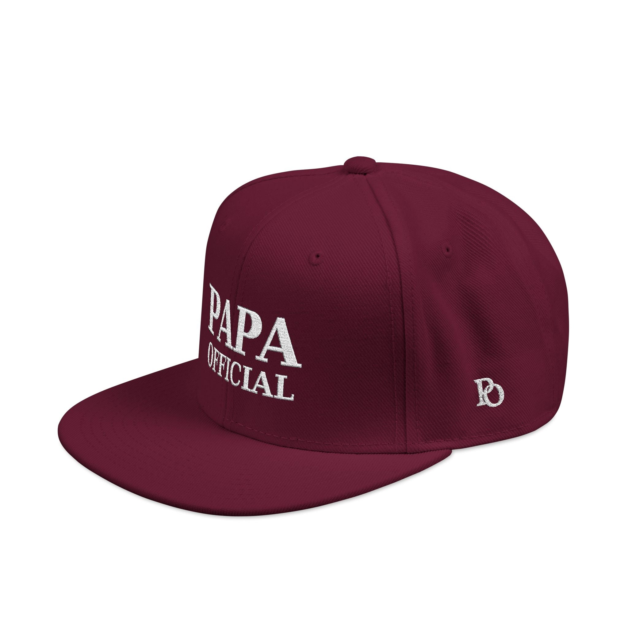 Essential Embroidered Snapback Hat —wht logo