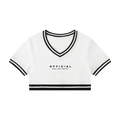 Women's OFFICIAL Color Block V-Neck Crop T-Shirt