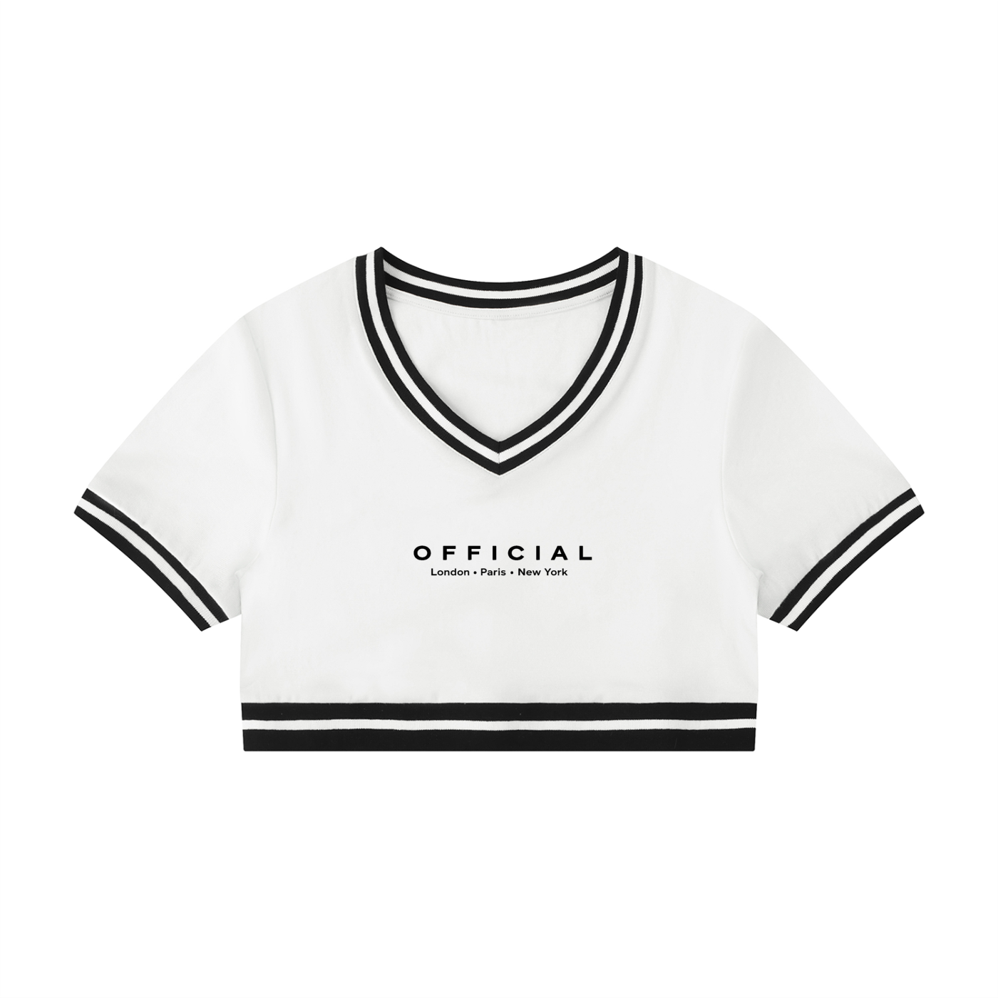 Women's OFFICIAL Color Block V-Neck Crop T-Shirt