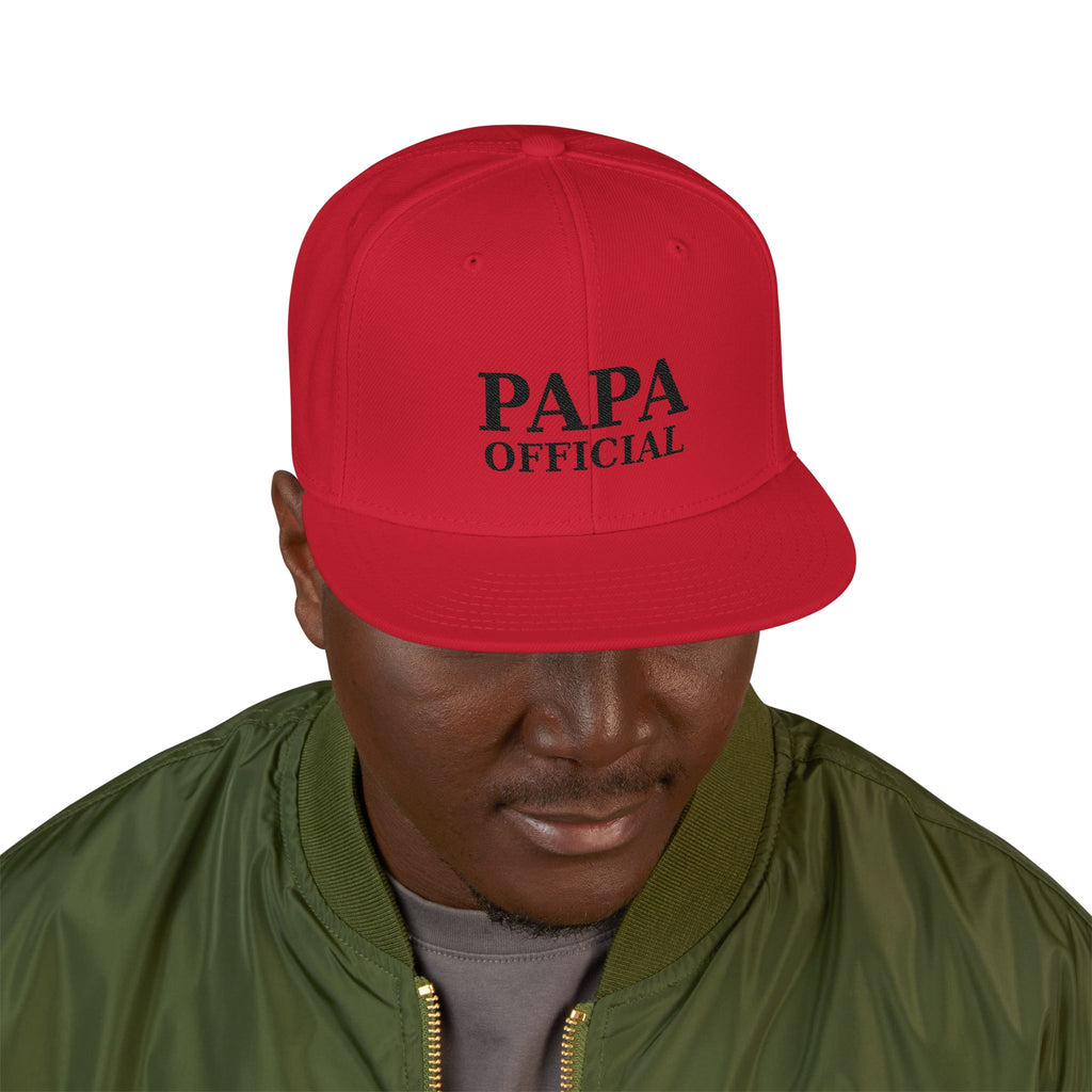 Essential Embroidered Snapback Hat — Blk logo