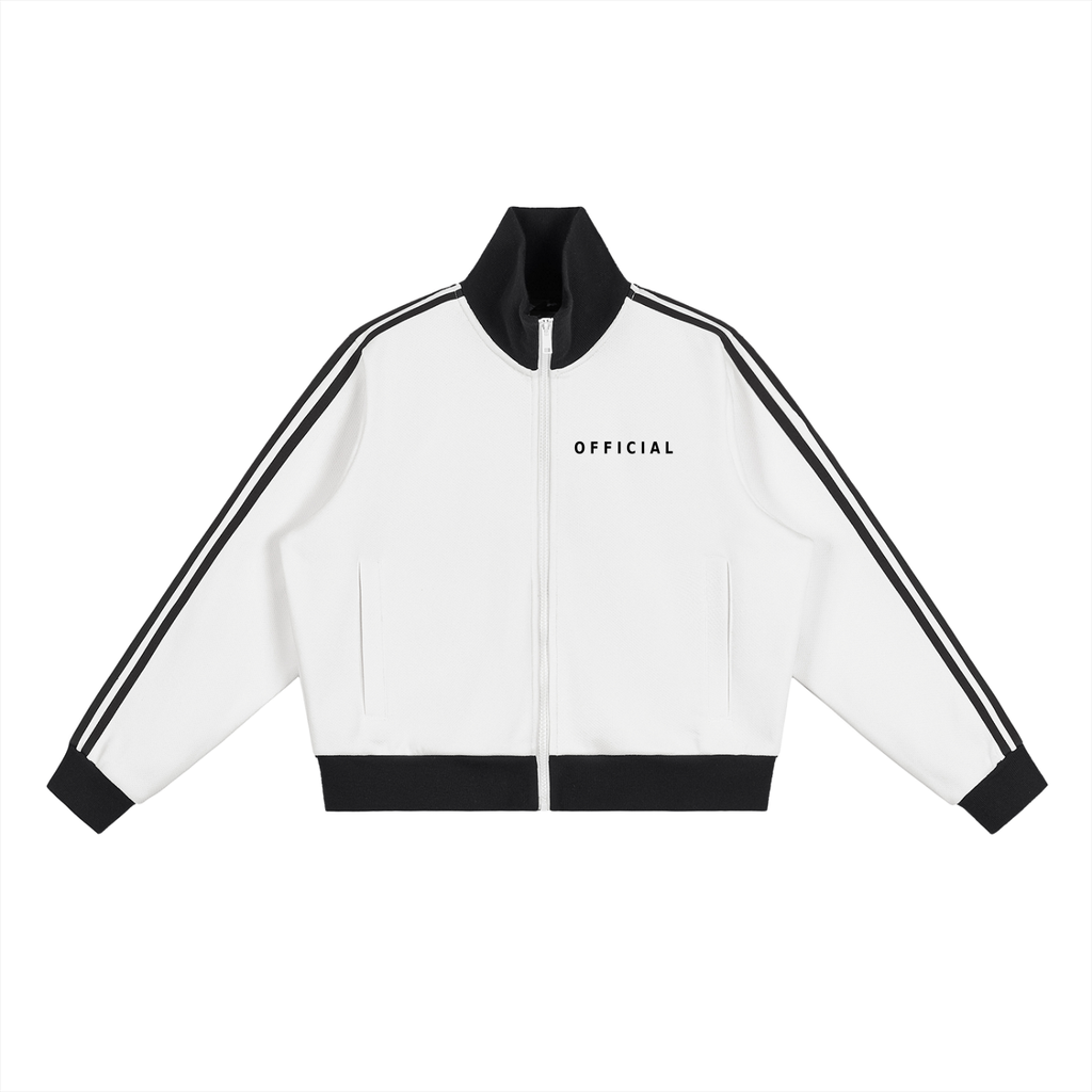 Women's Official Contrast Side Stripe Fleece Cropped Track Jacket