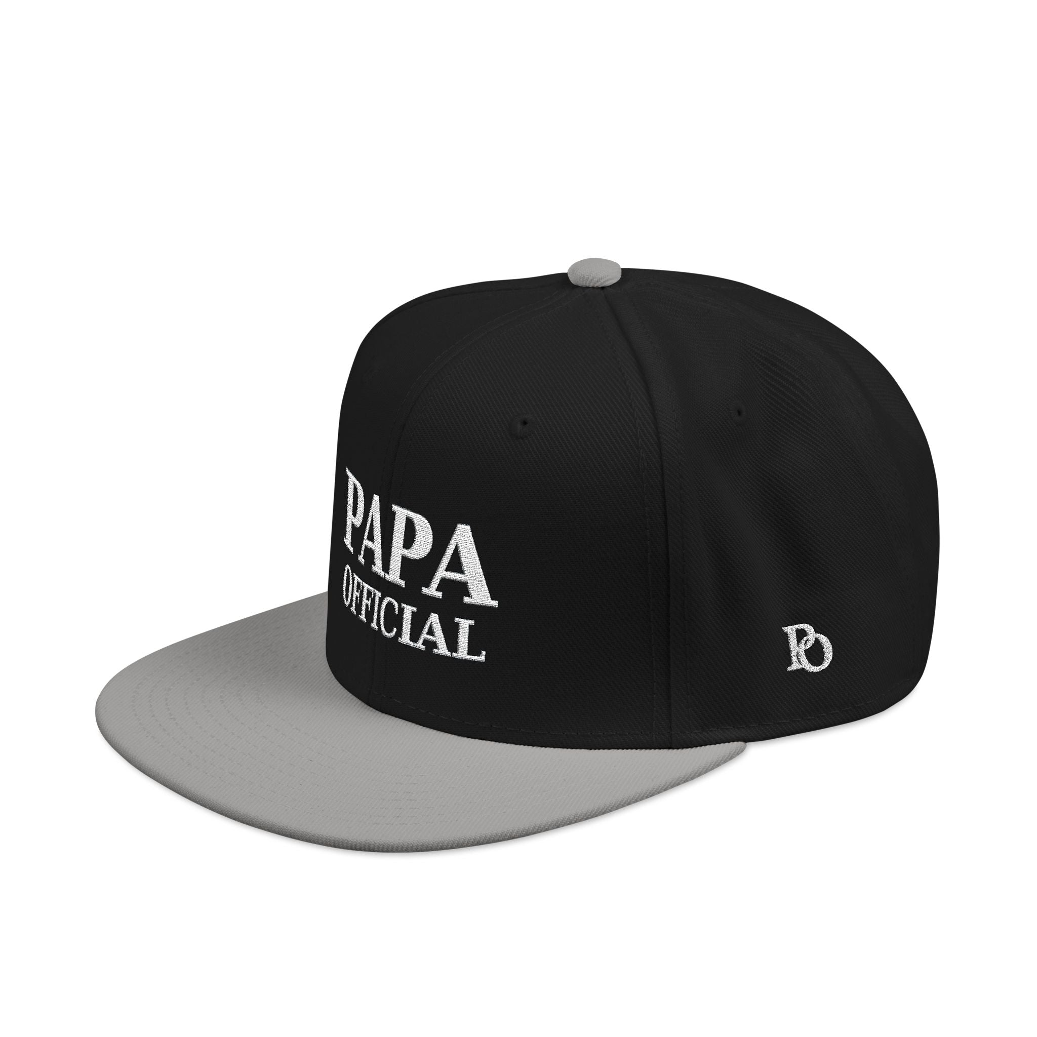 Essential Embroidered Snapback Hat —wht logo