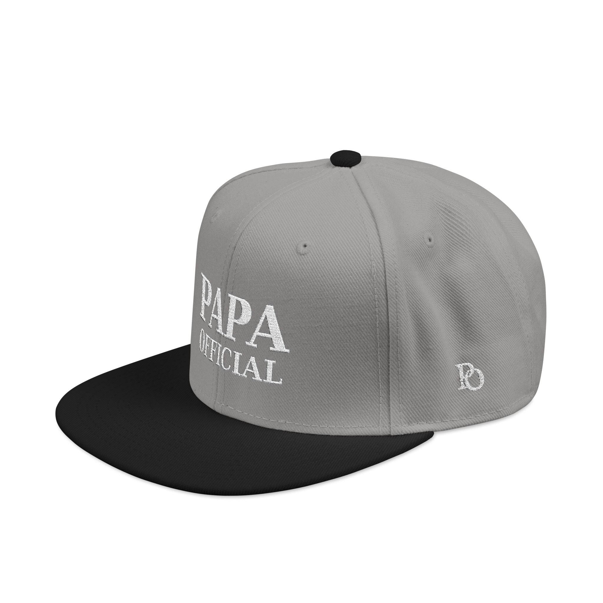 Essential Embroidered Snapback Hat —wht logo