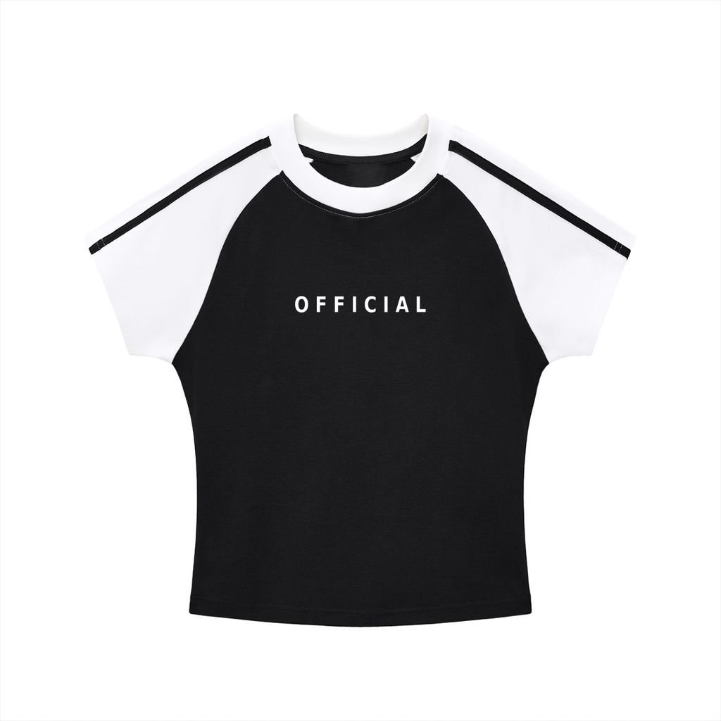 Women's Contrast Stripes Bodycon Raglan  Sleeve T-Shirt