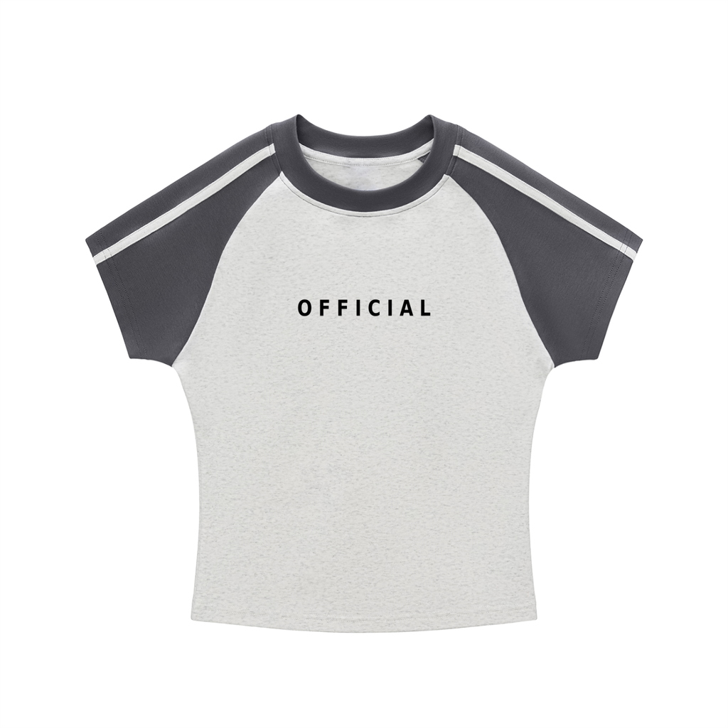 Women's Contrast Stripes Bodycon Raglan  Sleeve T-Shirt