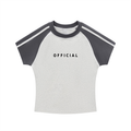 Women's Contrast Stripes Bodycon Raglan  Sleeve T-Shirt