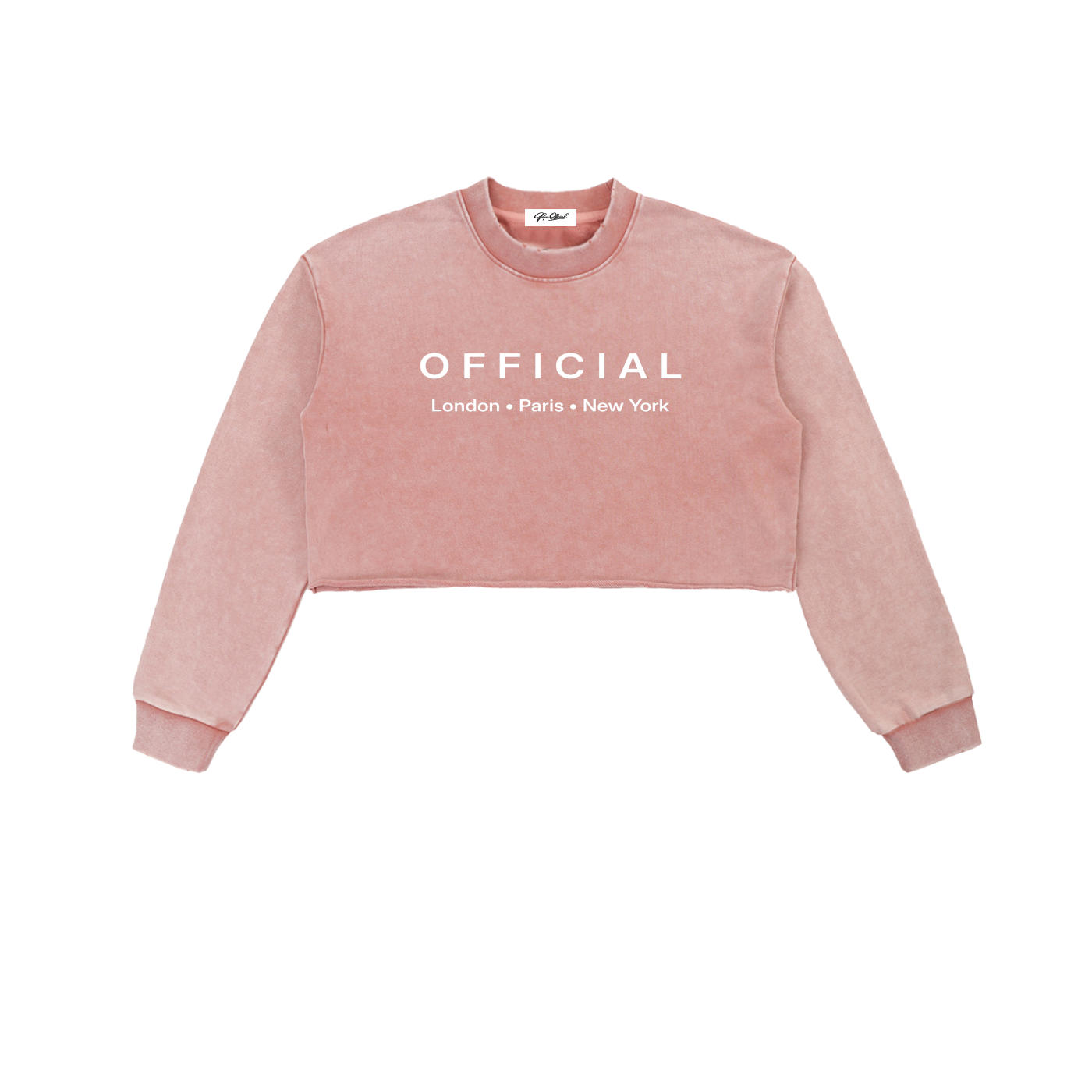 Women's Official Snow Washed Raw Edge Cropped Sweatshirt
