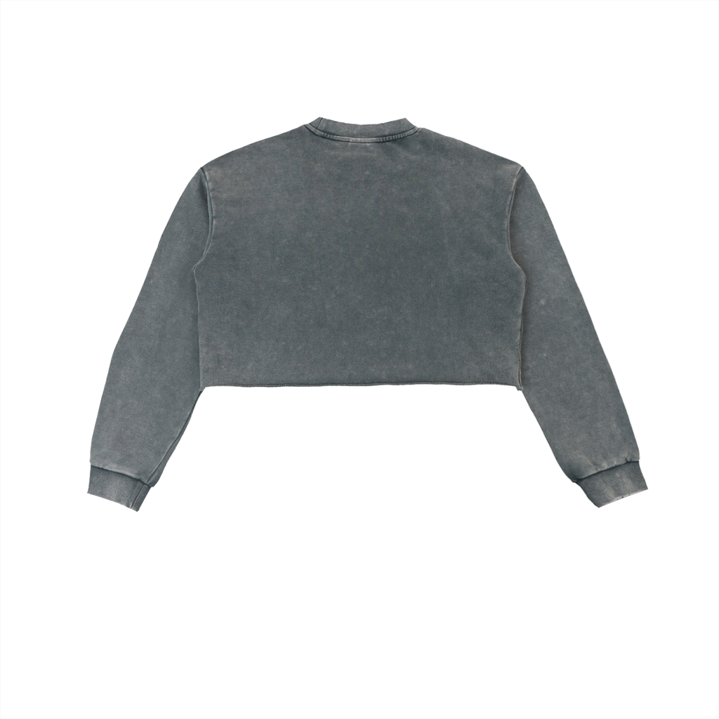 Women's Official Snow Washed Raw Edge Cropped Sweatshirt