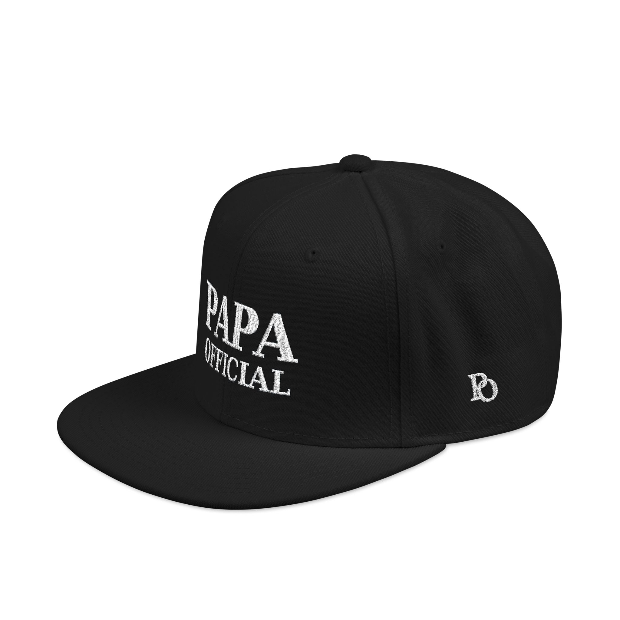 Essential Embroidered Snapback Hat —wht logo