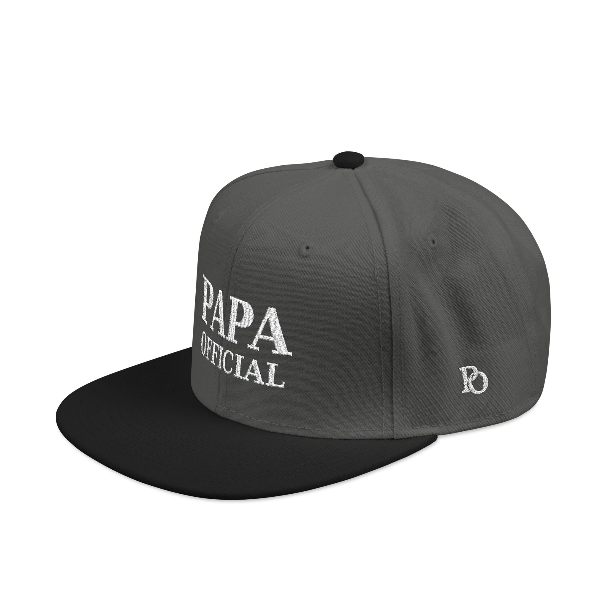 Essential Embroidered Snapback Hat —wht logo