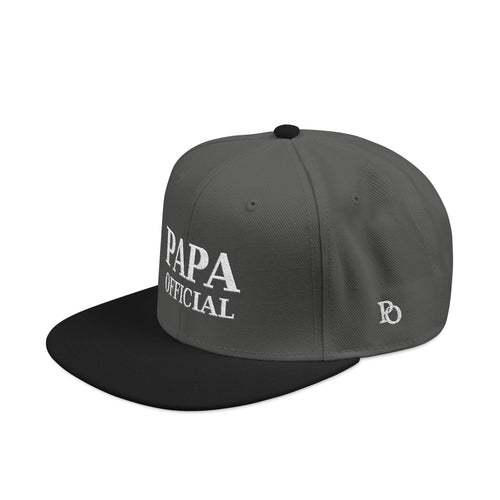 Essential Embroidered Snapback Hat —wht logo
