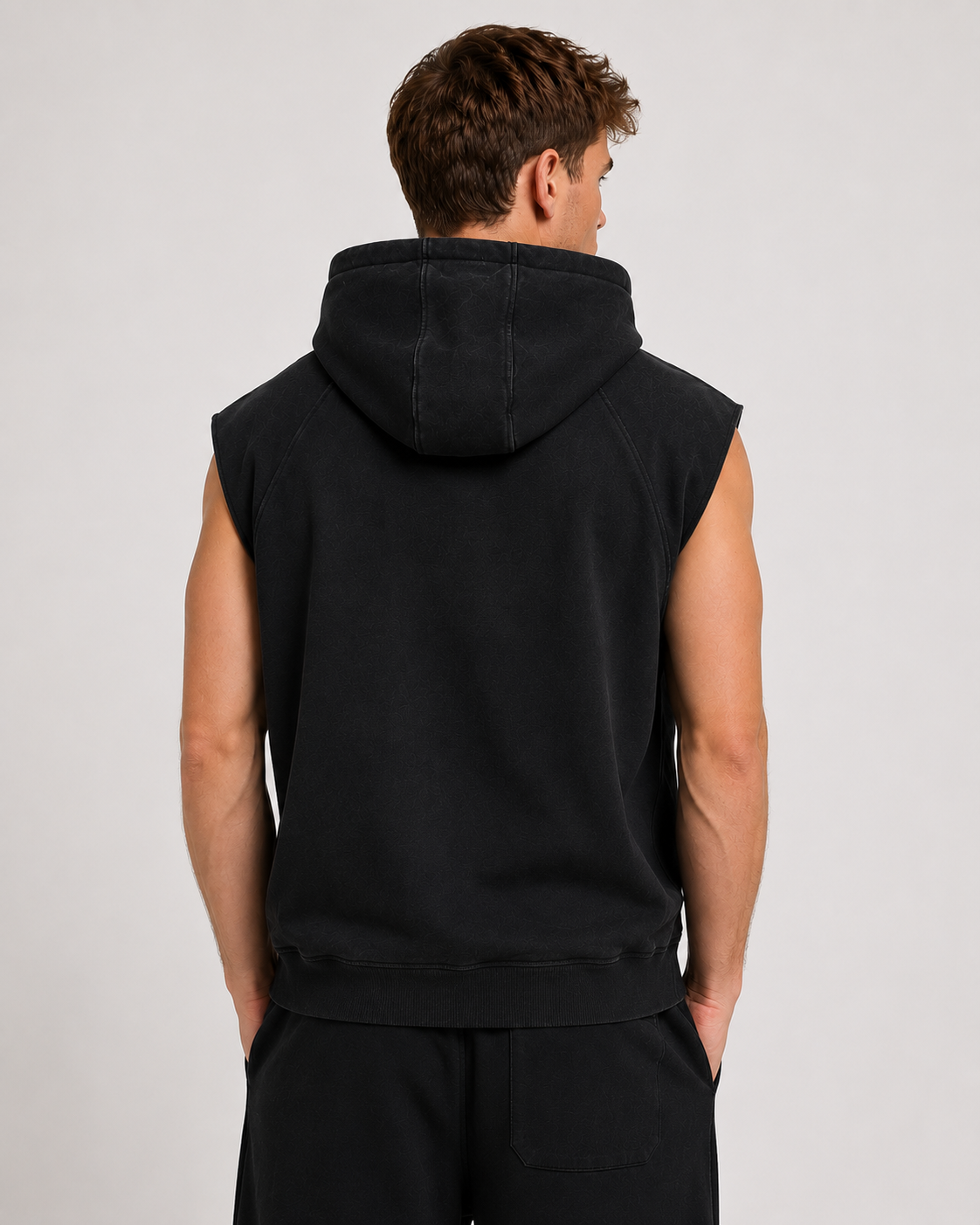 Signature Snow Washed Sleeveless Hoodie