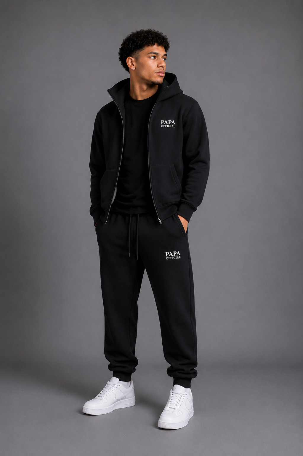 Essential Heavyweight High Neck  Zip-Up Hoodie