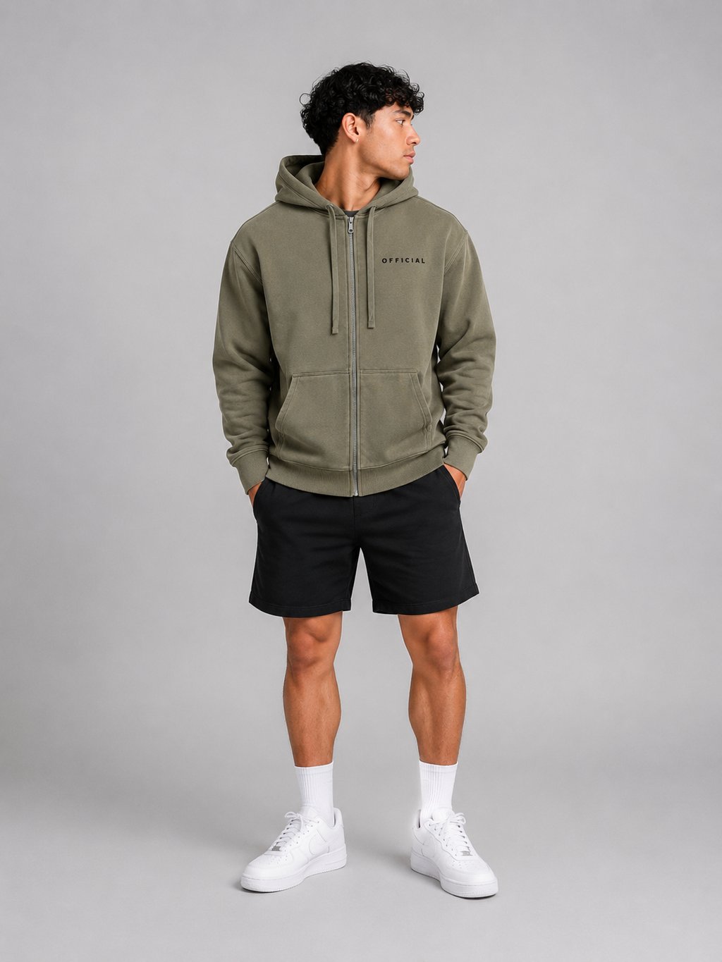 OFFICIAL Drop-Shoulder Zip Up Hoodie