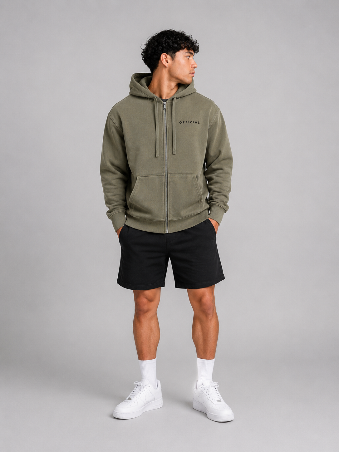 OFFICIAL Drop-Shoulder Zip Up Hoodie